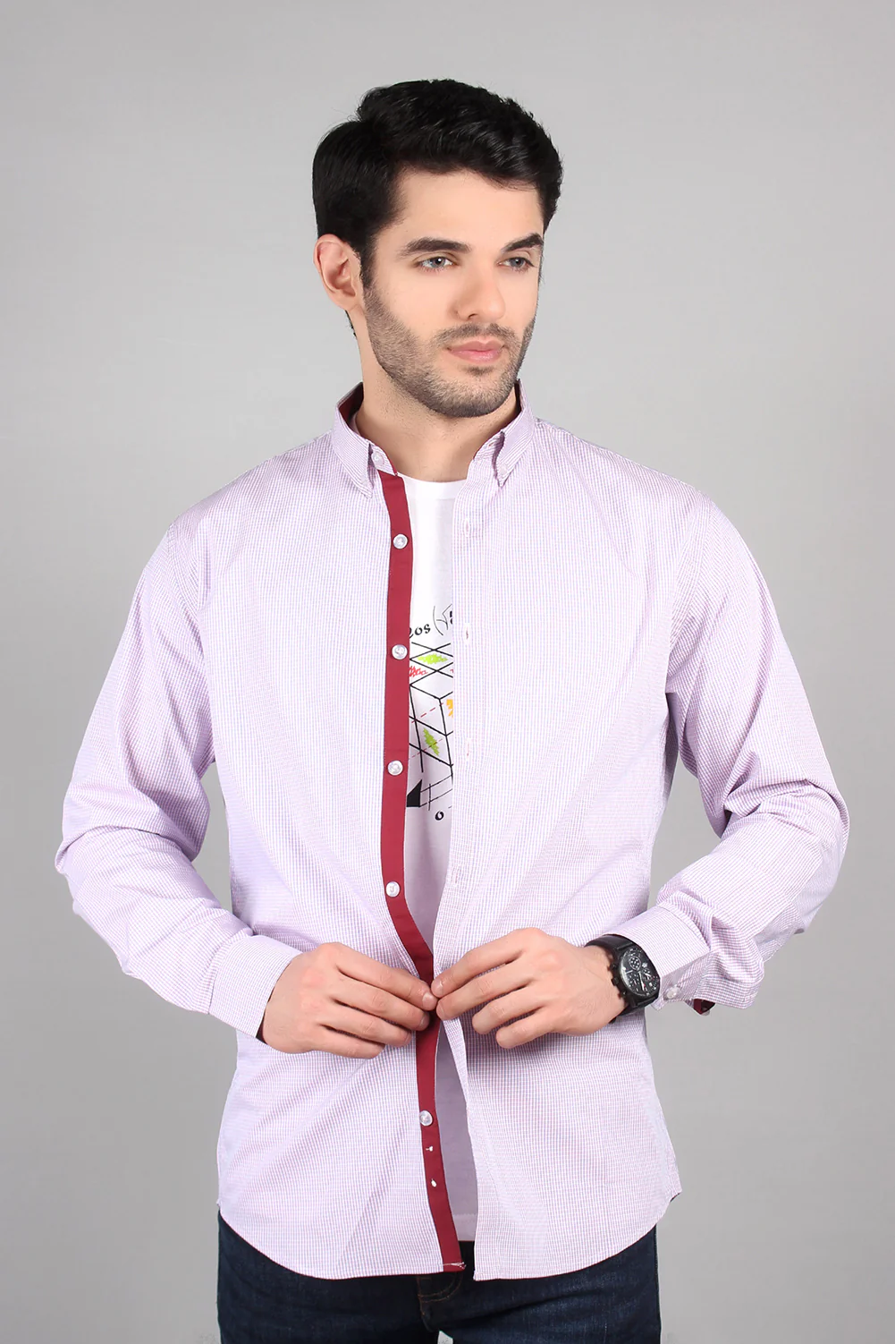 Men's "SAIZ" Checkered Everyday Cotton Shirt - Image 2