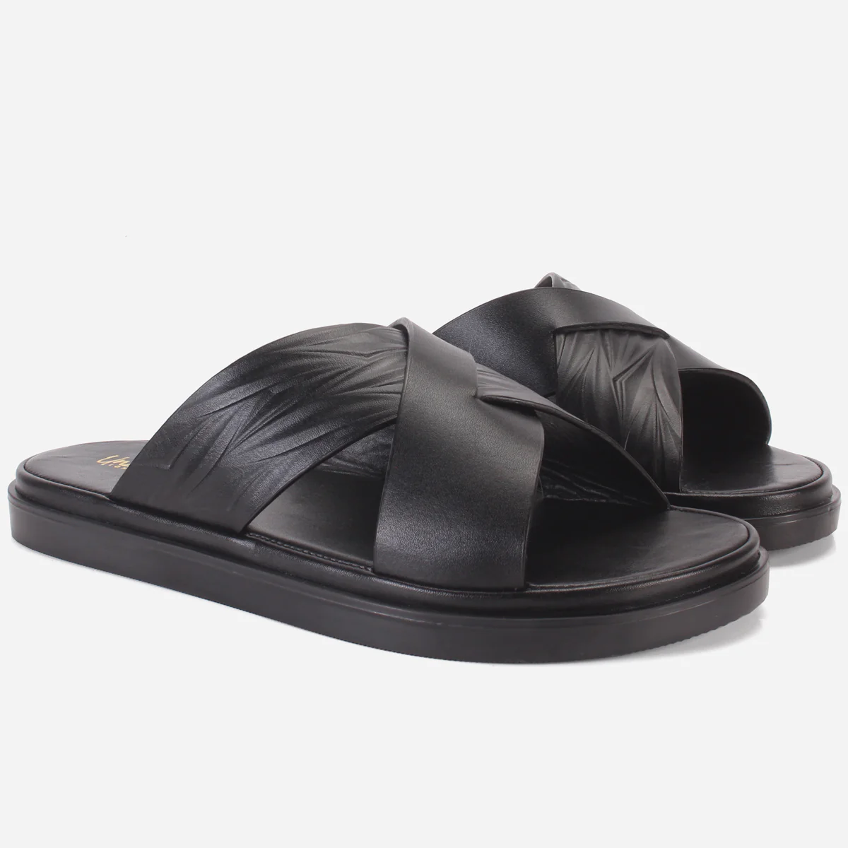 Mens "SENUK" Crossover Strappy Leather Slippers - Image 2