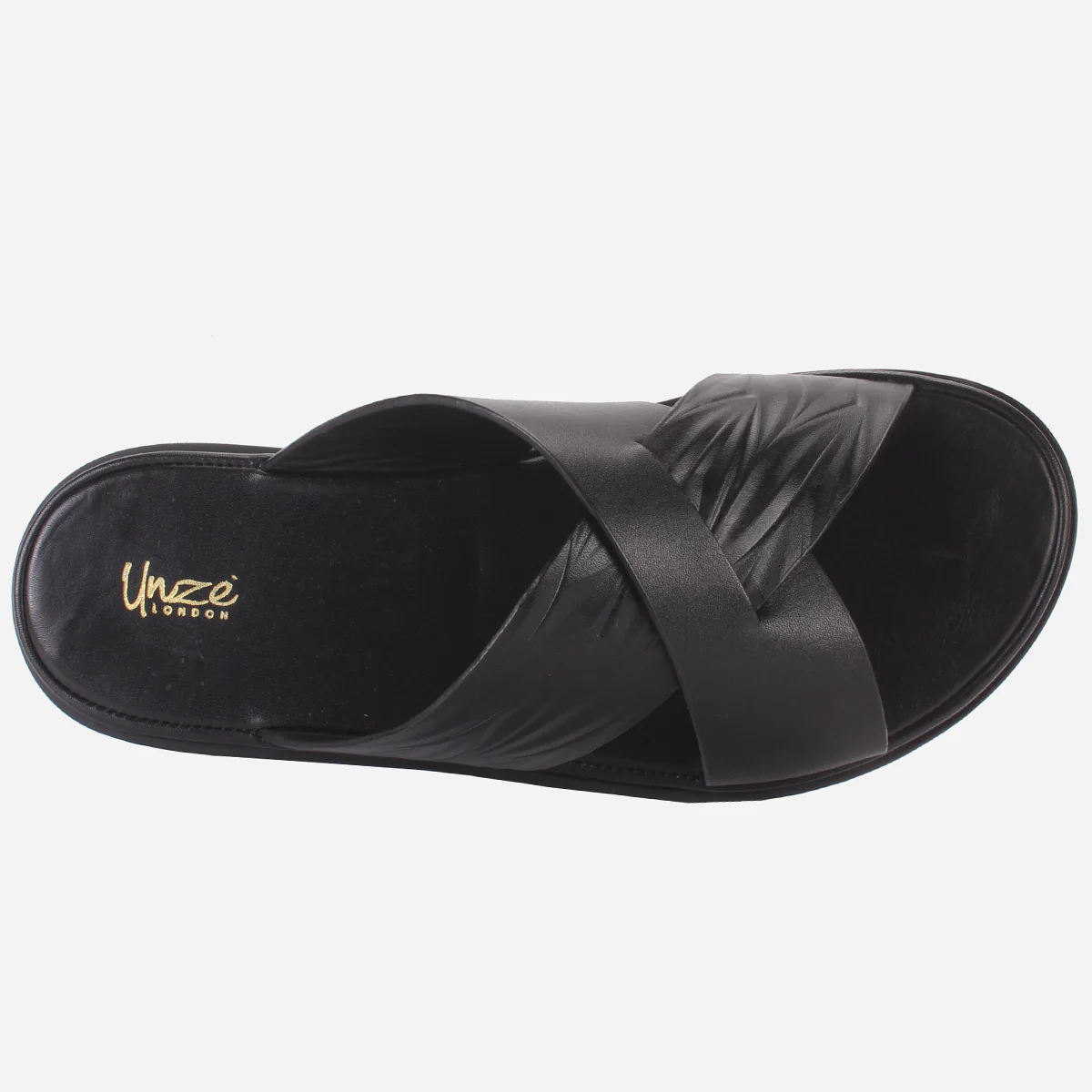 Mens "SENUK" Crossover Strappy Leather Slippers - Image 4