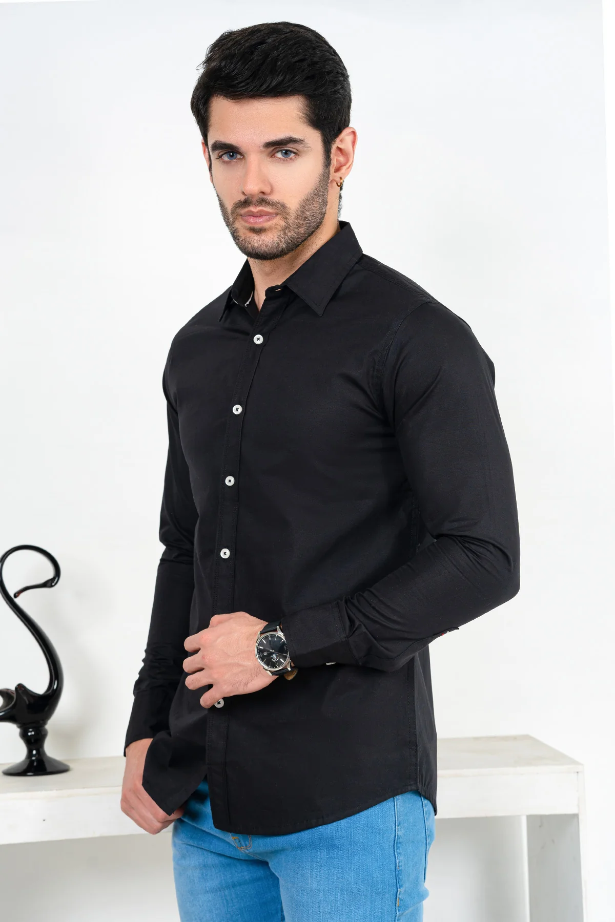 Men's "SHILOW" Cotton Full Sleeves Striped Casual Shirt - Image 2