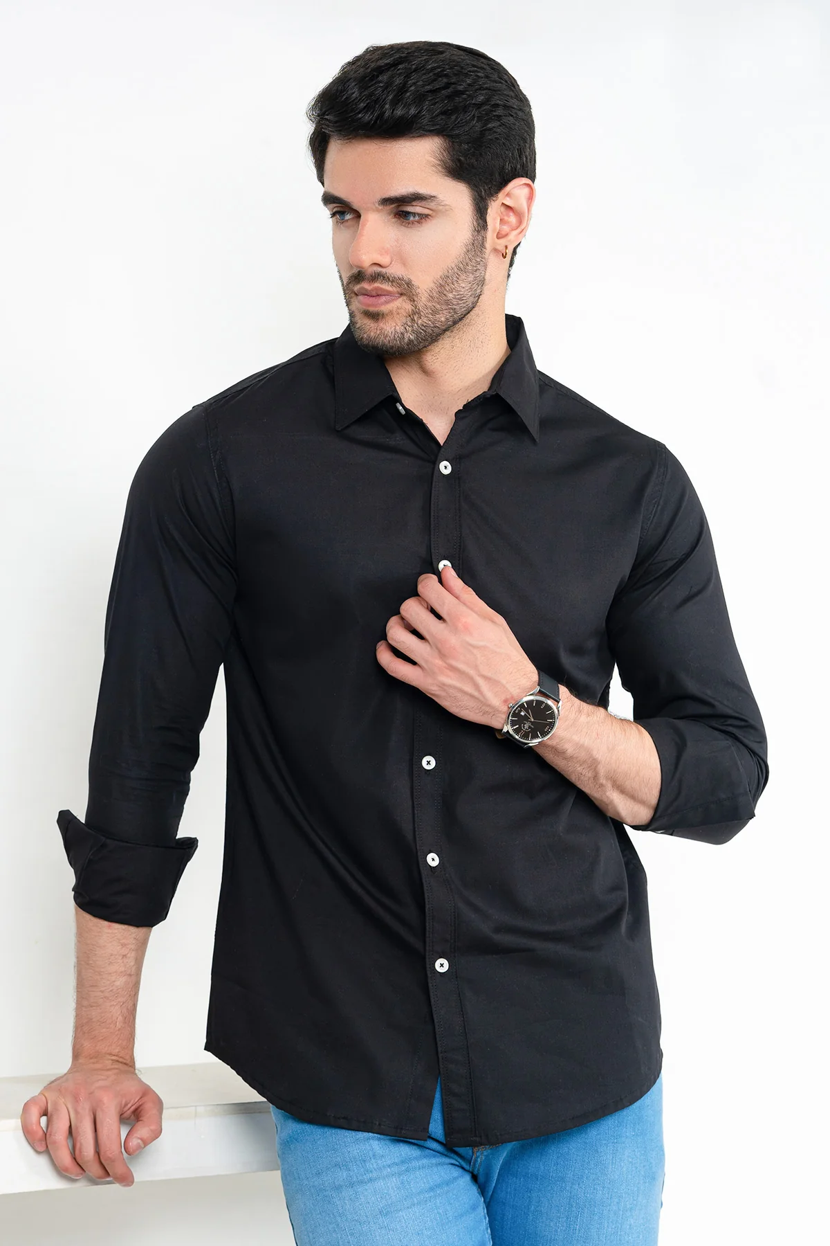 Men's "SHILOW" Cotton Full Sleeves Striped Casual Shirt - Image 3