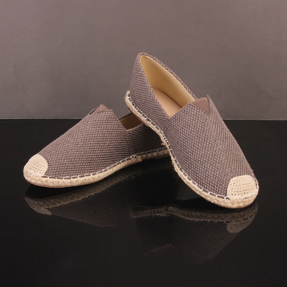 Mens "SIDON" Canvas Flat Espadrille Shoes - Image 6