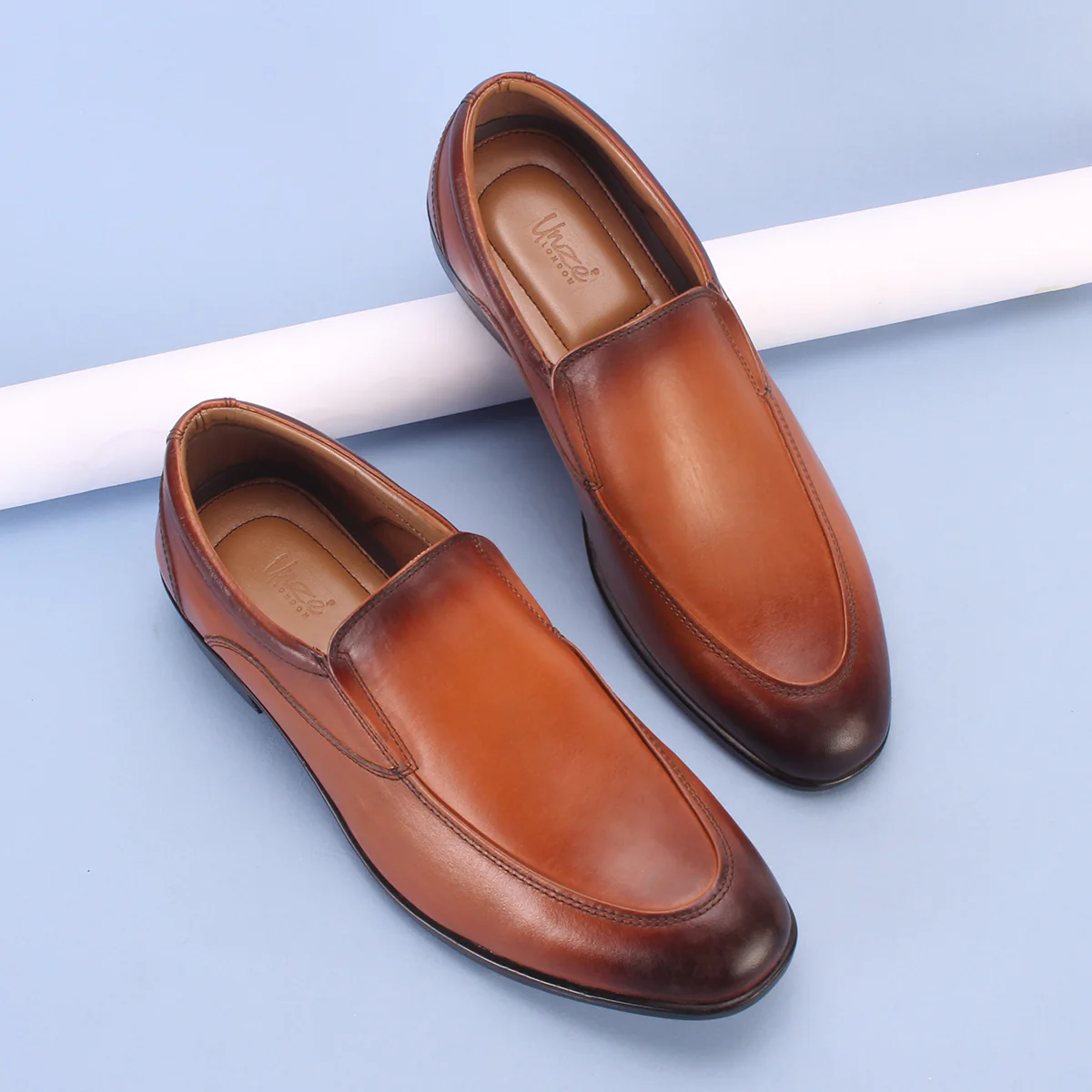 Mens "SIKEEM" Leather Formal Slip-on Shoes - Image 6