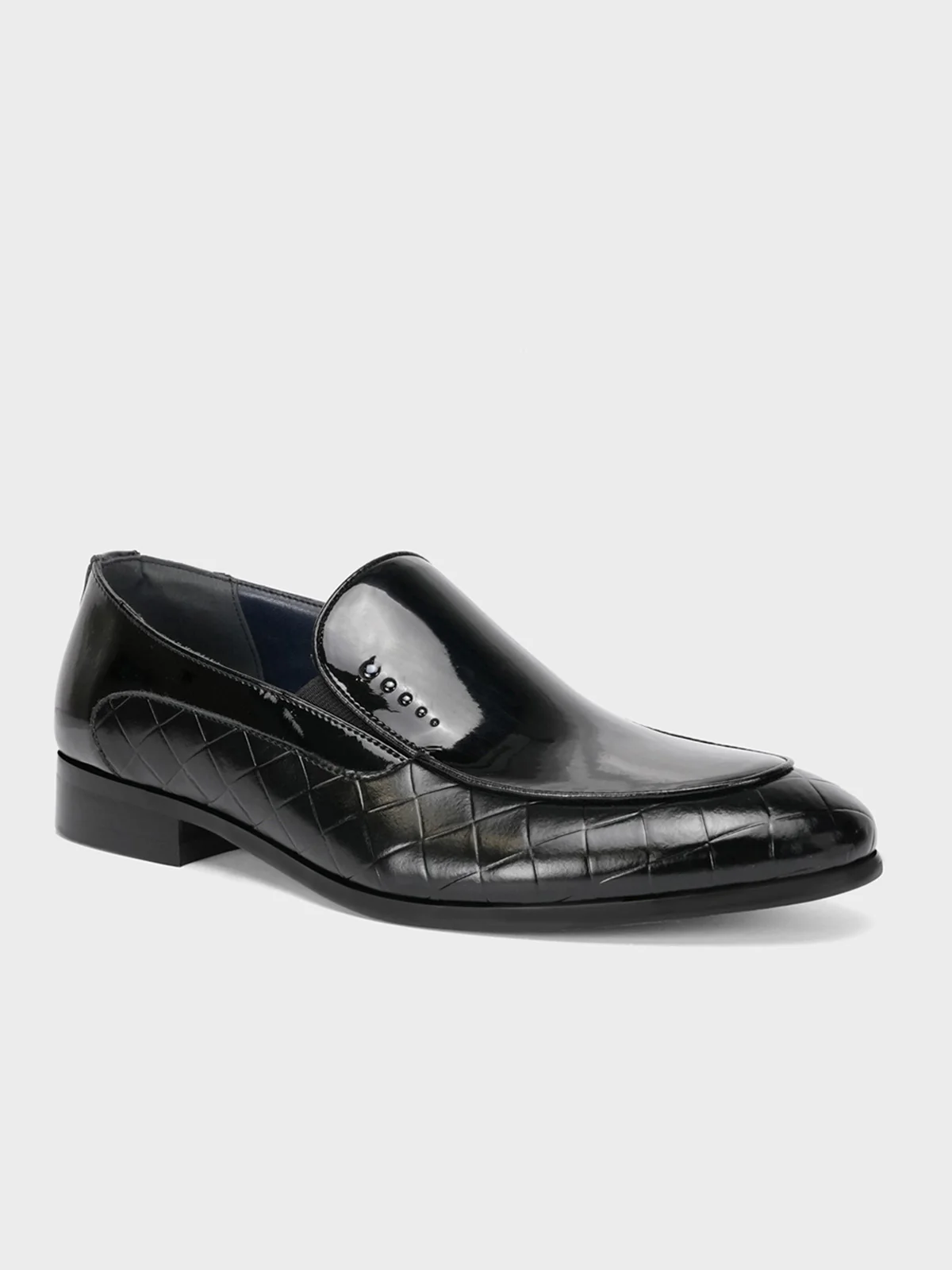 Mens "REYES" Shiny Moc Style Formal Leather Shoes - Image 2