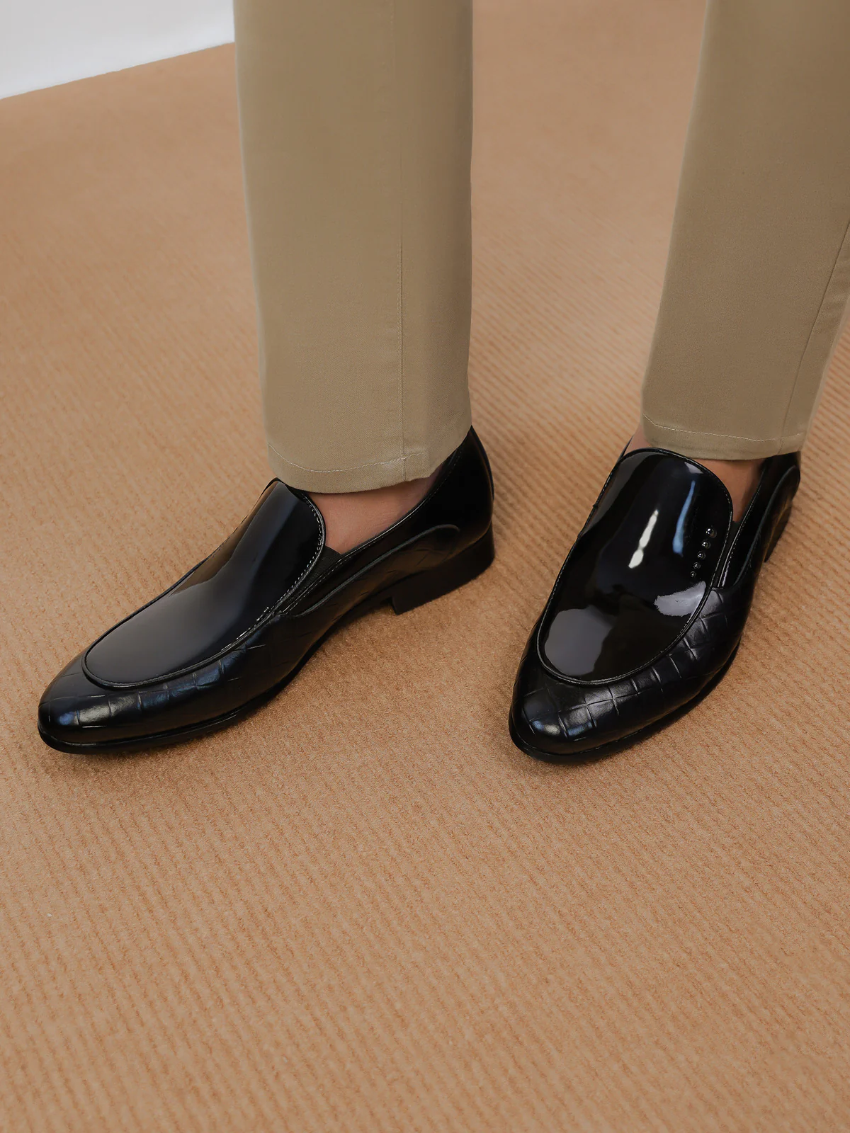 Mens "REYES" Shiny Moc Style Formal Leather Shoes - Image 9