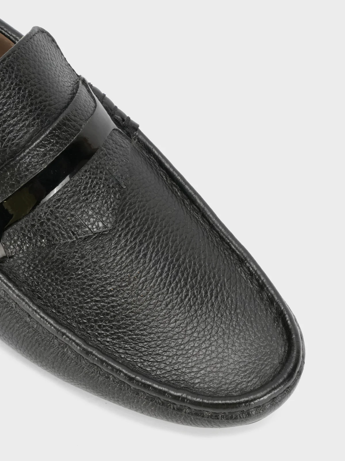 Mens "TRINITY" Leather Rounded Toe Moccasins - Image 4