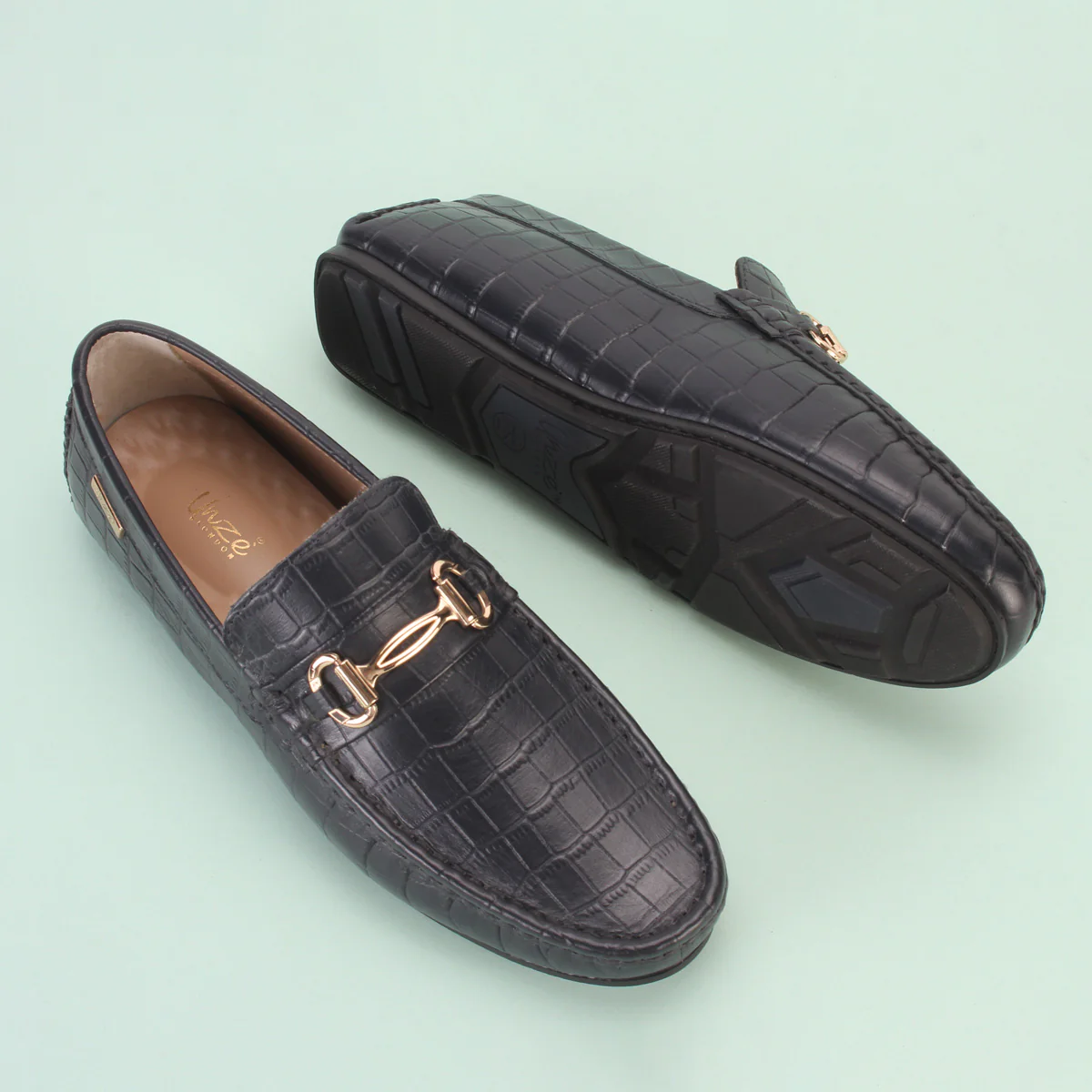 Men's "TWIXER" Textured Leather Moccasins Shoes - Image 6