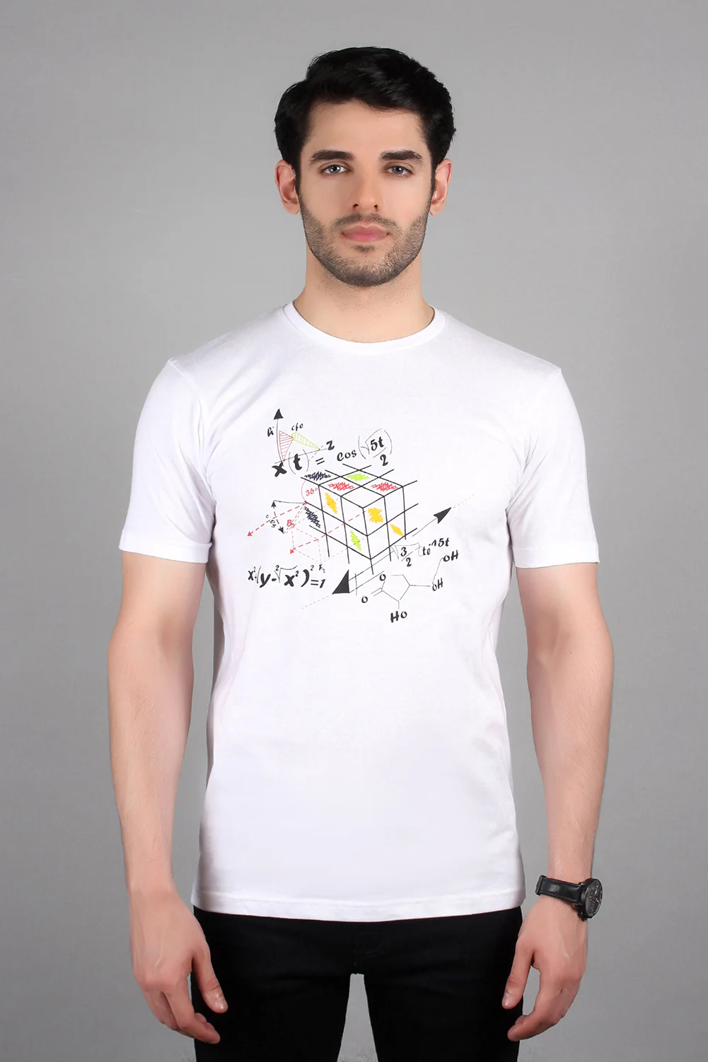 "VENDE" Casual Graphic Crew Neck T Shirt