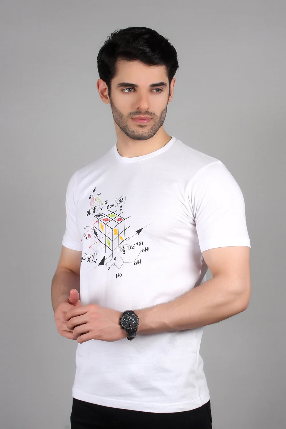 "VENDE" Casual Graphic Crew Neck T Shirt - Image 3