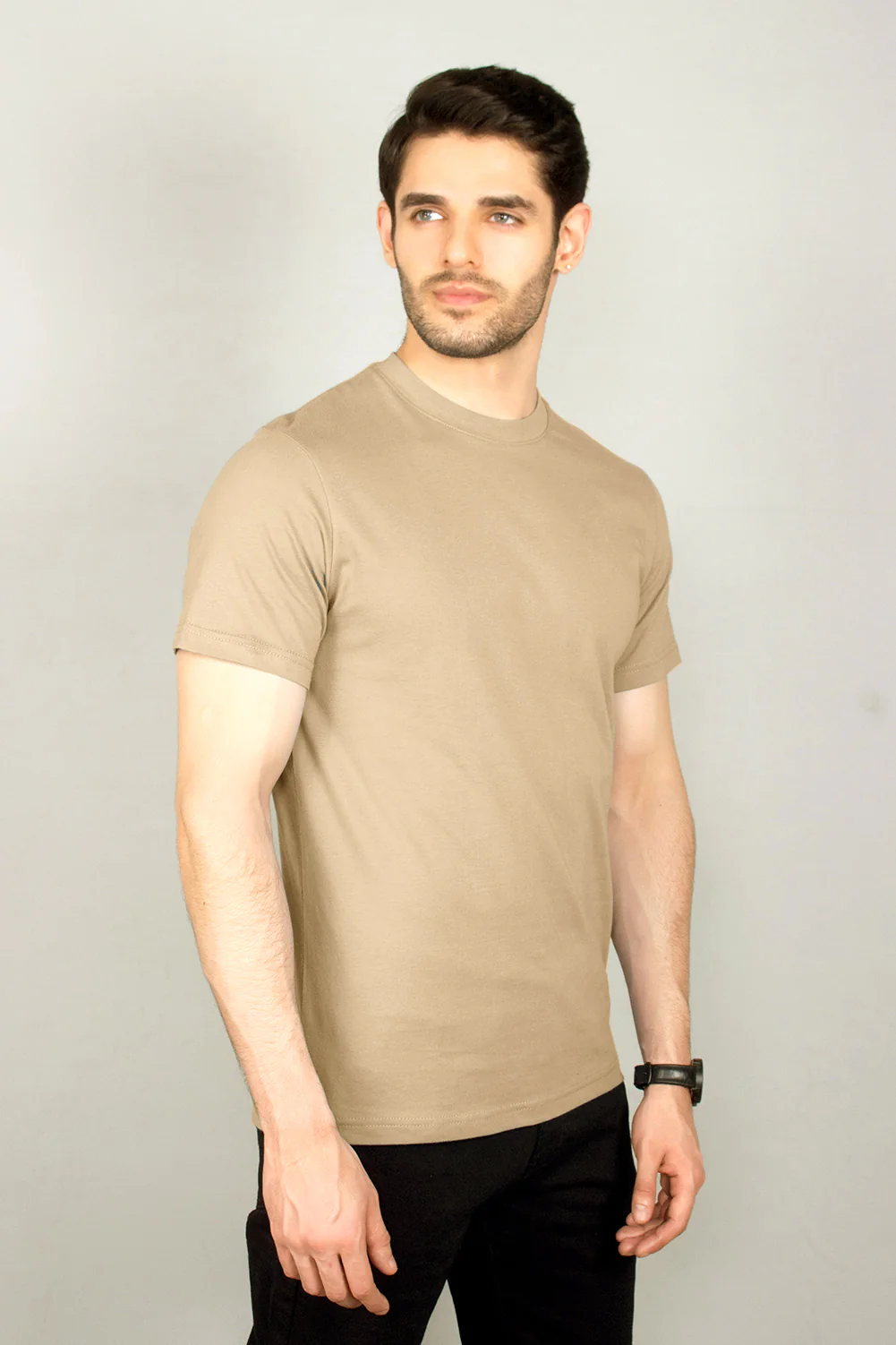 Mens" VINEY" Basic Cotton Crew Neck T-Shirt - Image 3