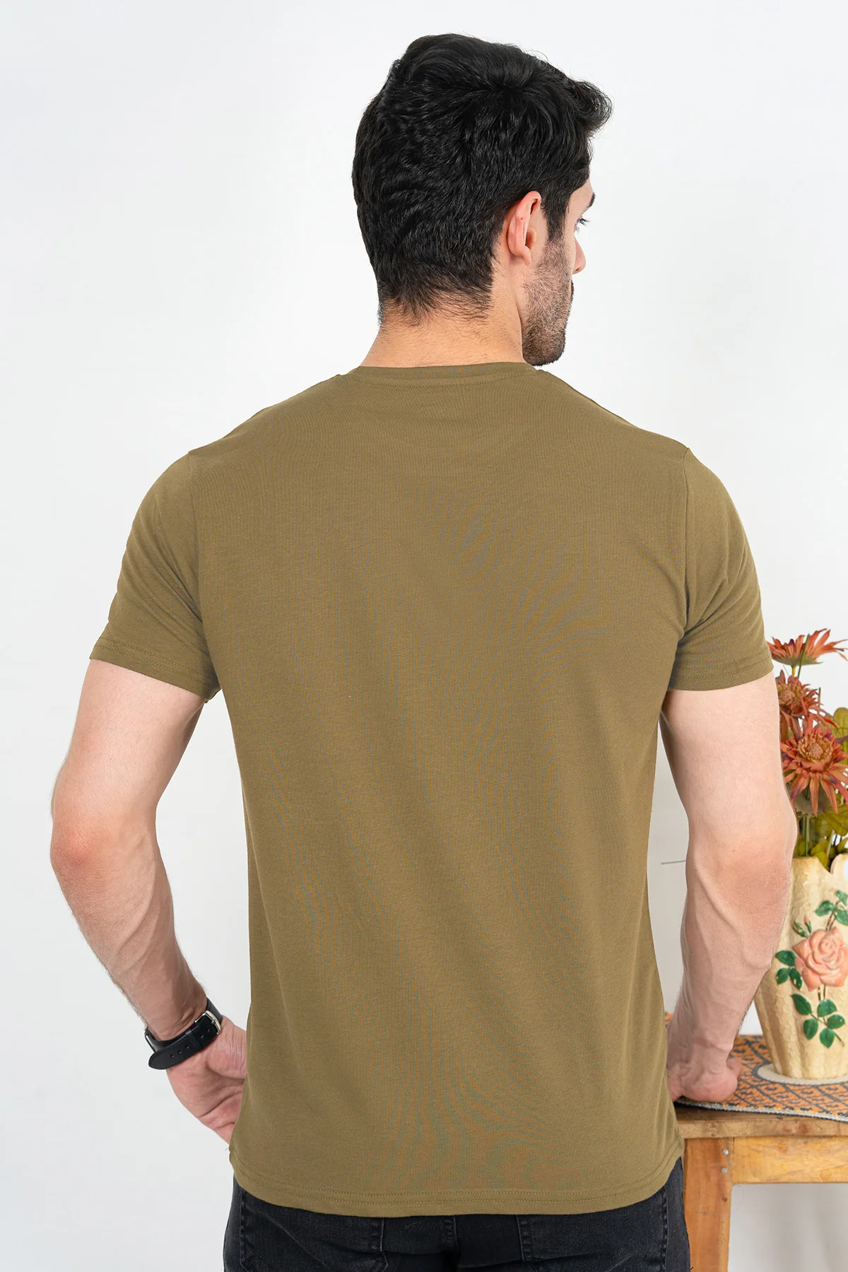 Mens" VINEY" Basic Cotton Crew Neck T-Shirt - Image 4