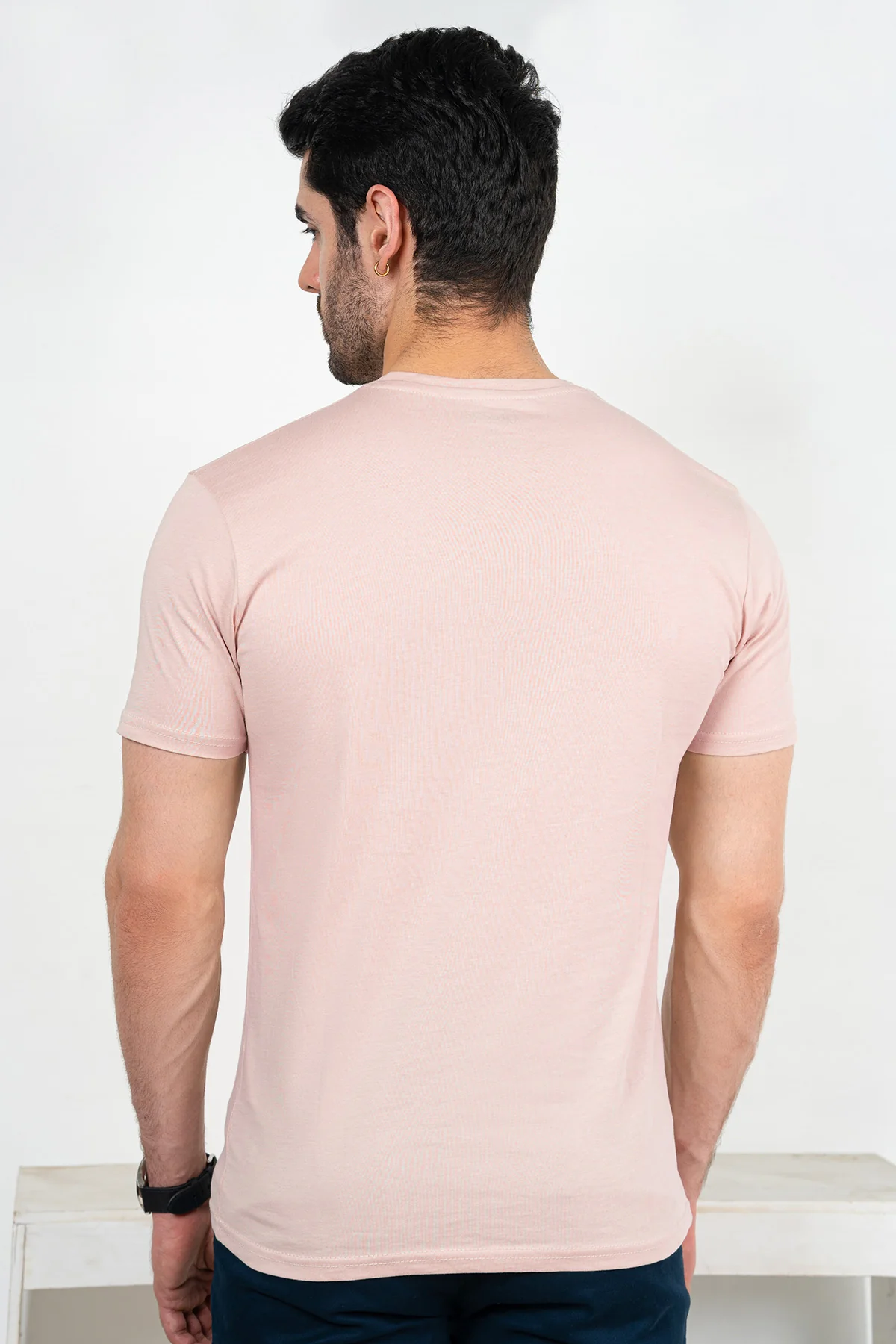 Mens" VINEY" Basic Cotton Crew Neck T-Shirt - Image 4
