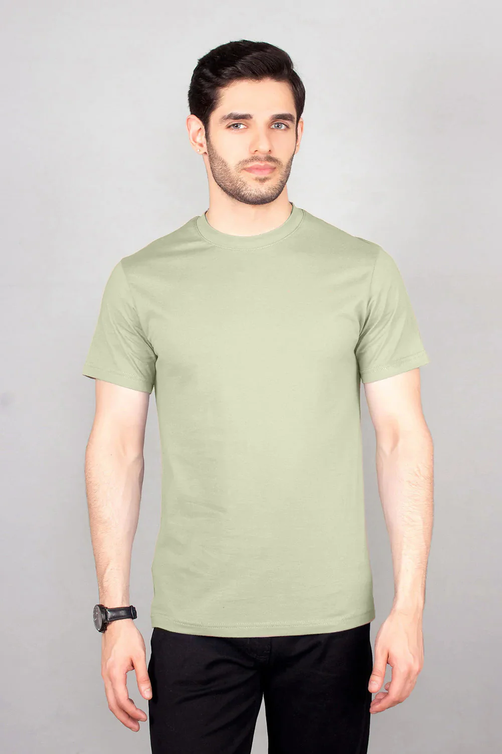 Mens" VINEY" Basic Cotton Crew Neck T-Shirt - Image 3