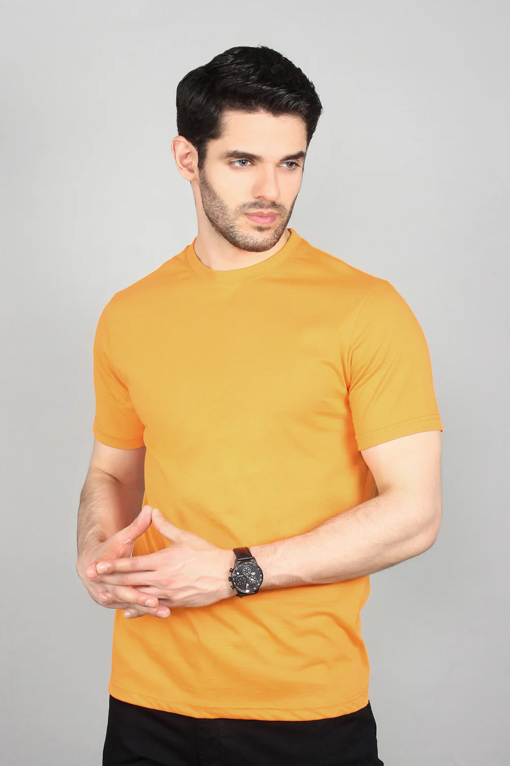 Mens" VINEY" Basic Cotton Crew Neck T-Shirt - Image 2