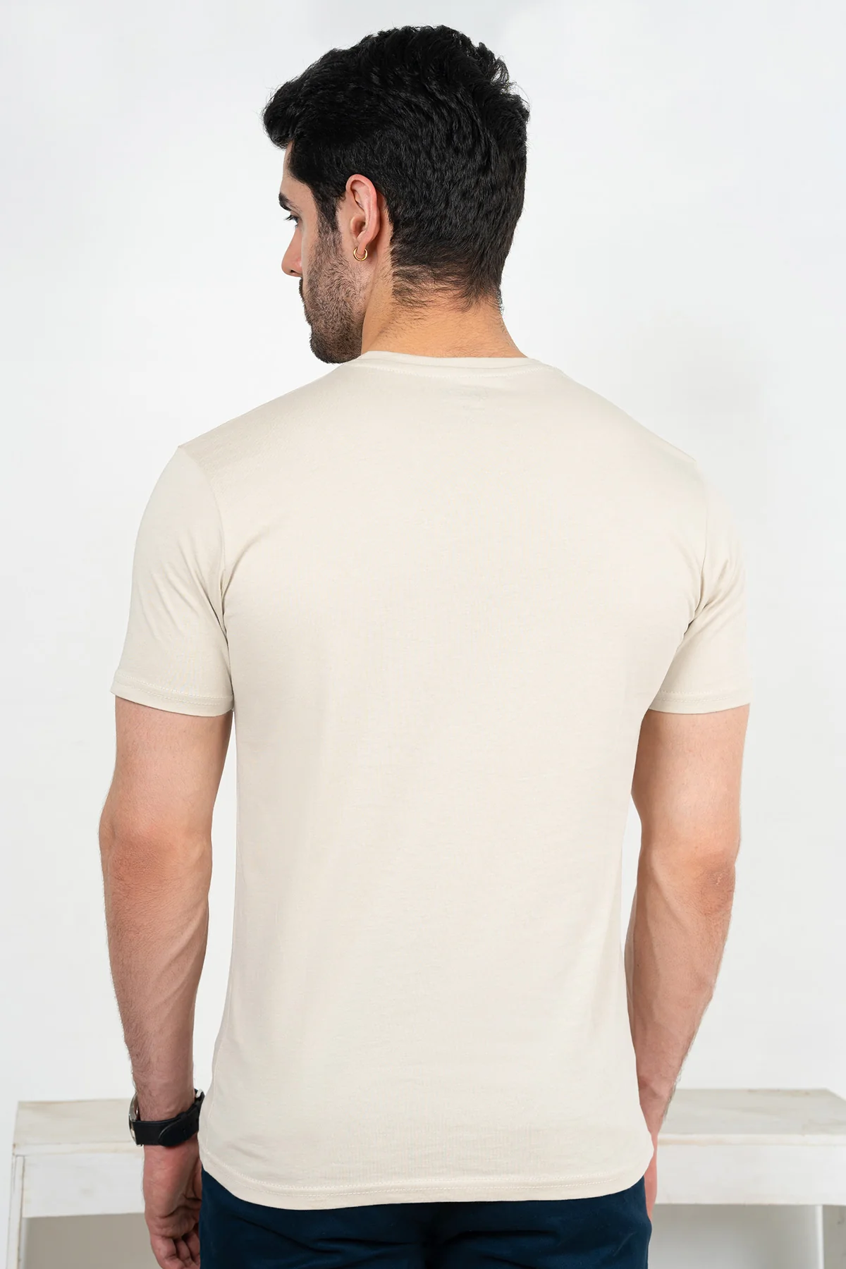Mens" VINEY" Basic Cotton Crew Neck T-Shirt - Image 4
