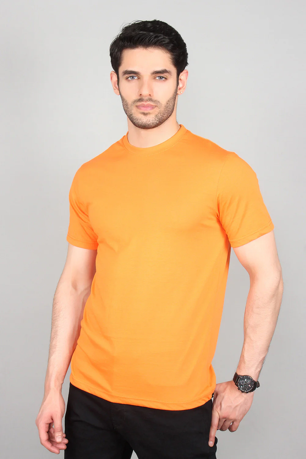 Mens" VINEY" Basic Cotton Crew Neck T-Shirt - Image 3