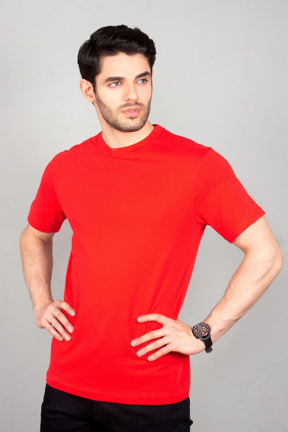 Mens" VINEY" Basic Cotton Crew Neck T-Shirt - Image 2