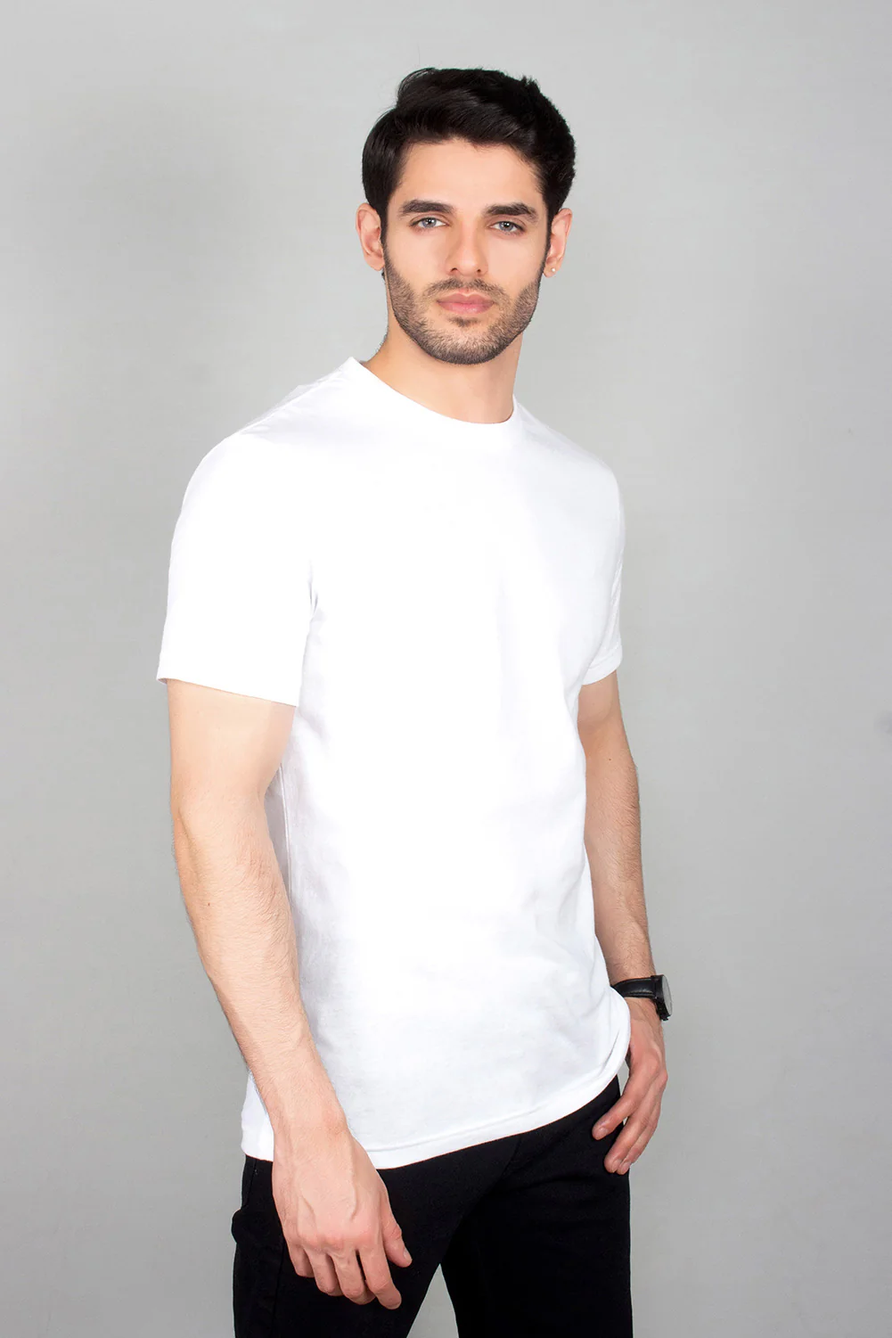 Mens" VINEY" Basic Cotton Crew Neck T-Shirt - Image 3
