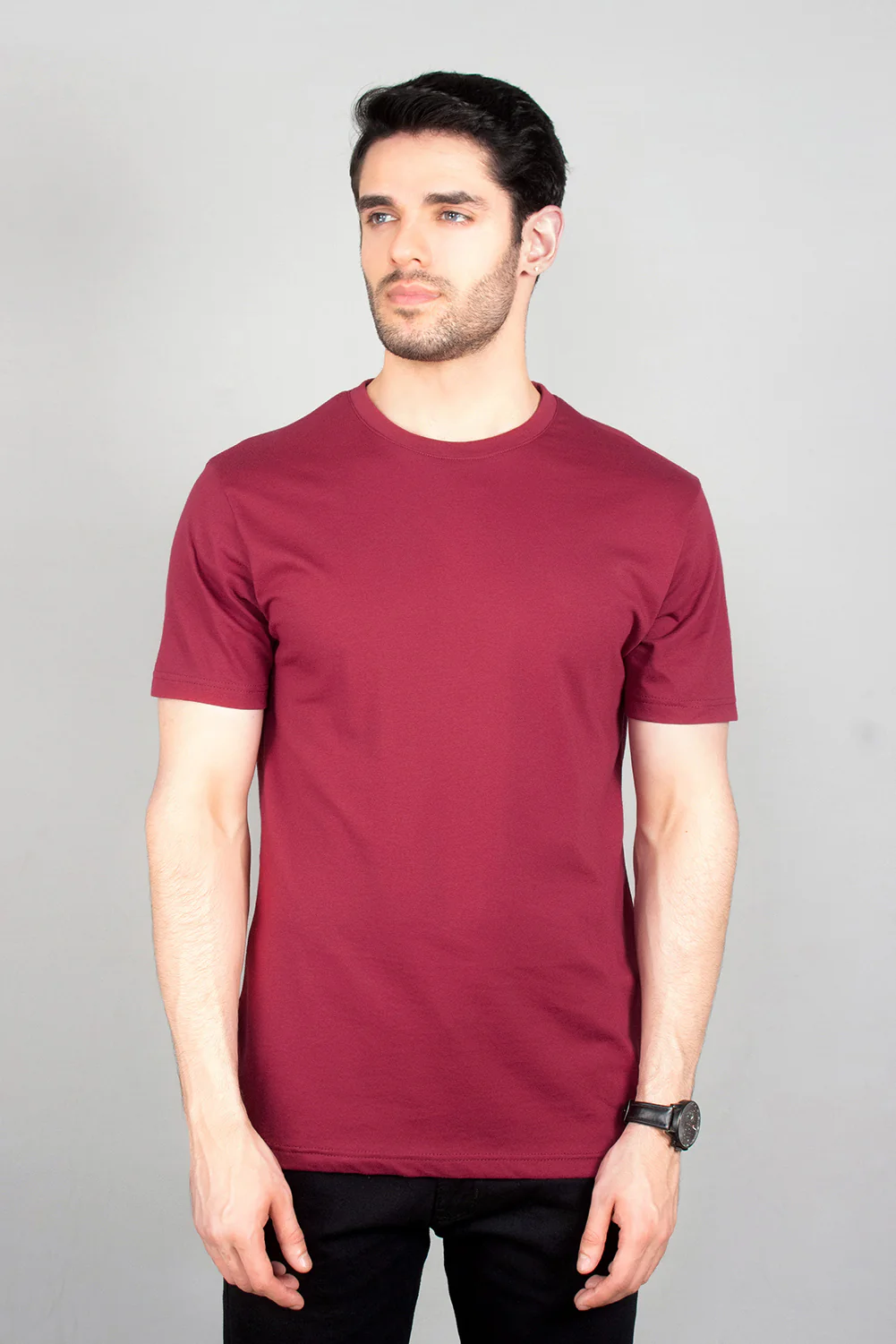 Mens" VINEY" Basic Cotton Crew Neck T-Shirt