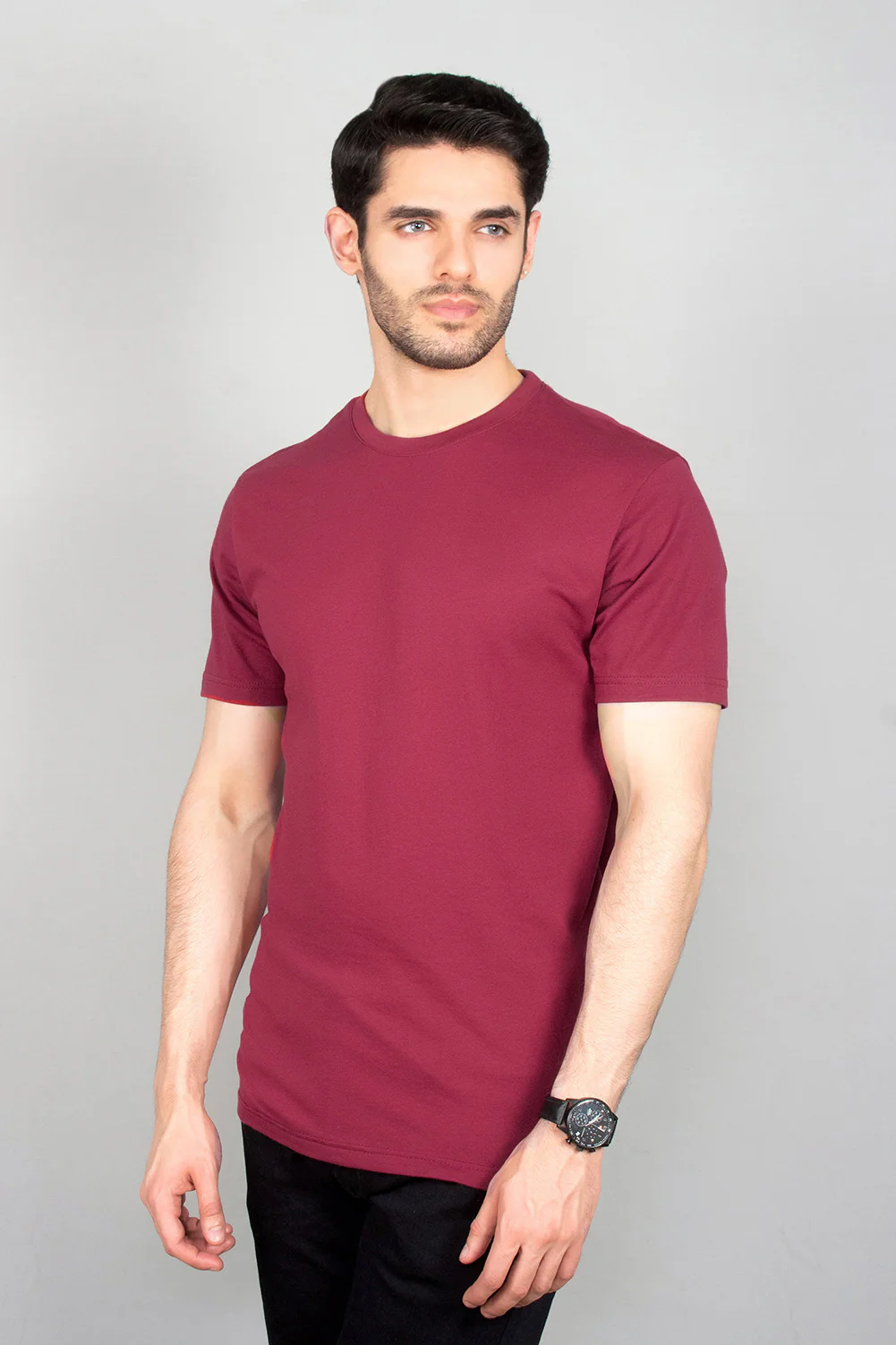 Mens" VINEY" Basic Cotton Crew Neck T-Shirt - Image 2
