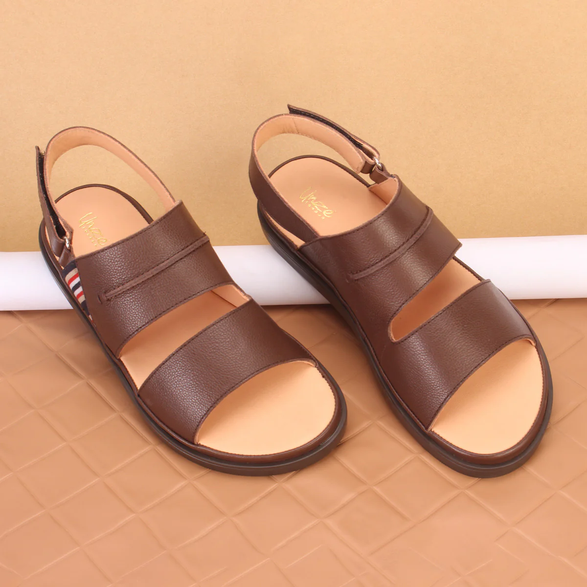 Mens "VIONIK" Leather Casual Sandals - Image 6