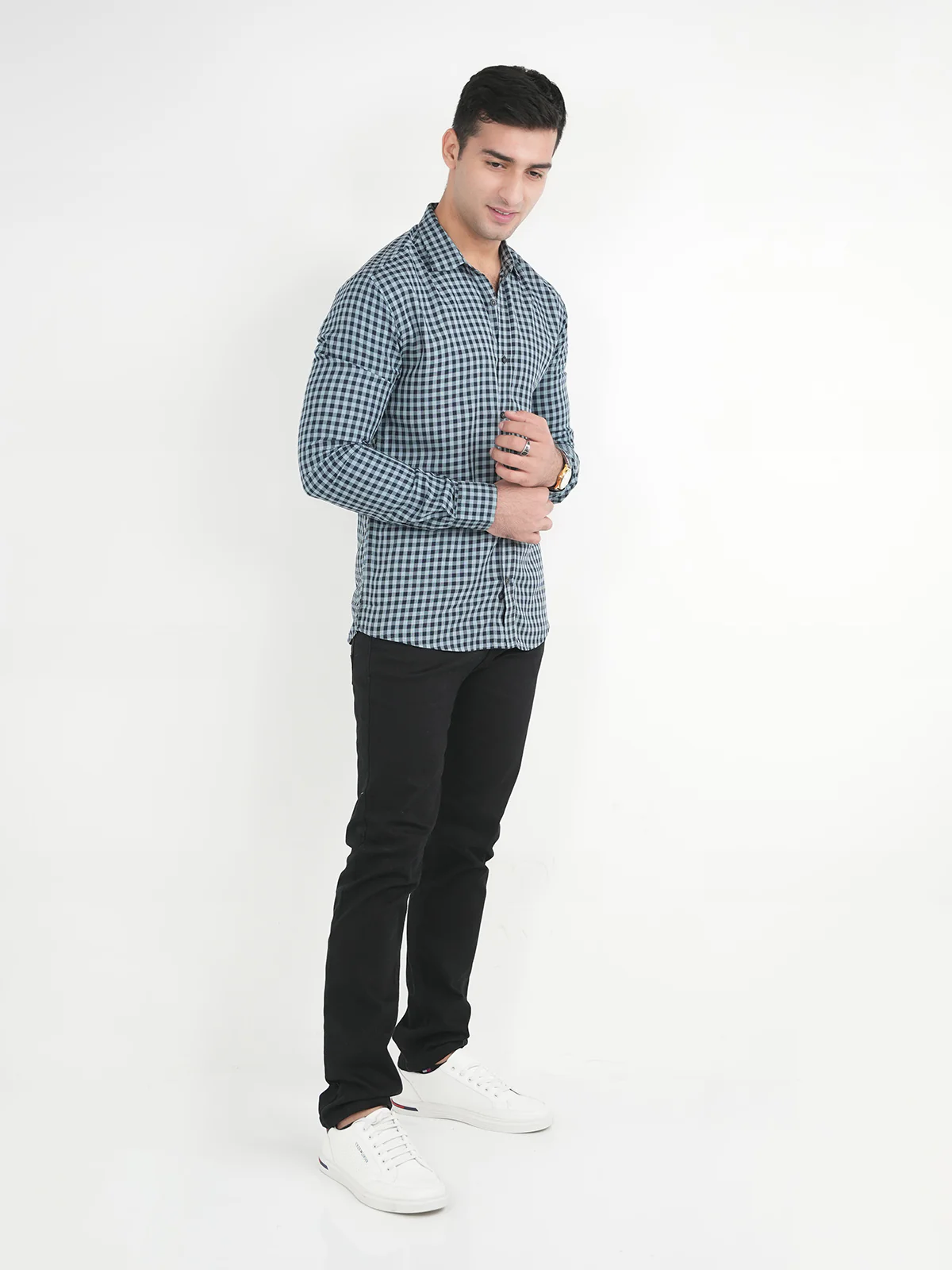 Men's "WESLEY" Casual Checkered Collar Shirt - Image 2