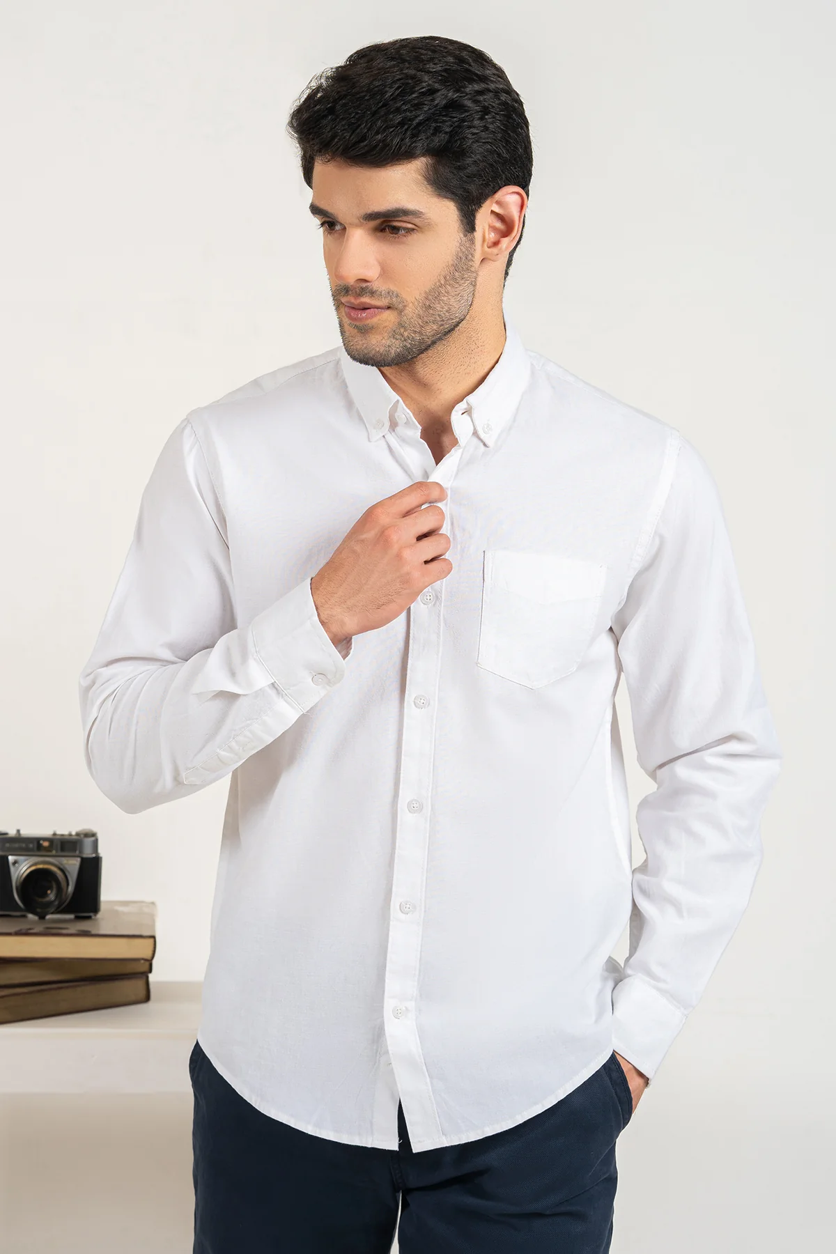 Men's "ZEIN" Cotton Full Sleeves Checked Designer Shirt - Image 3