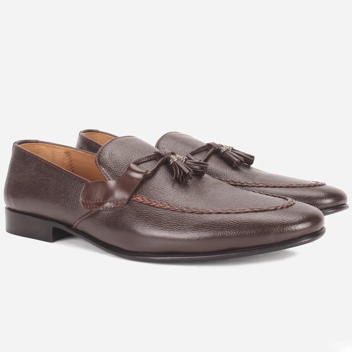 Mens "ZILIA" Leather Tassels Detailing Leather Shoes - Image 2