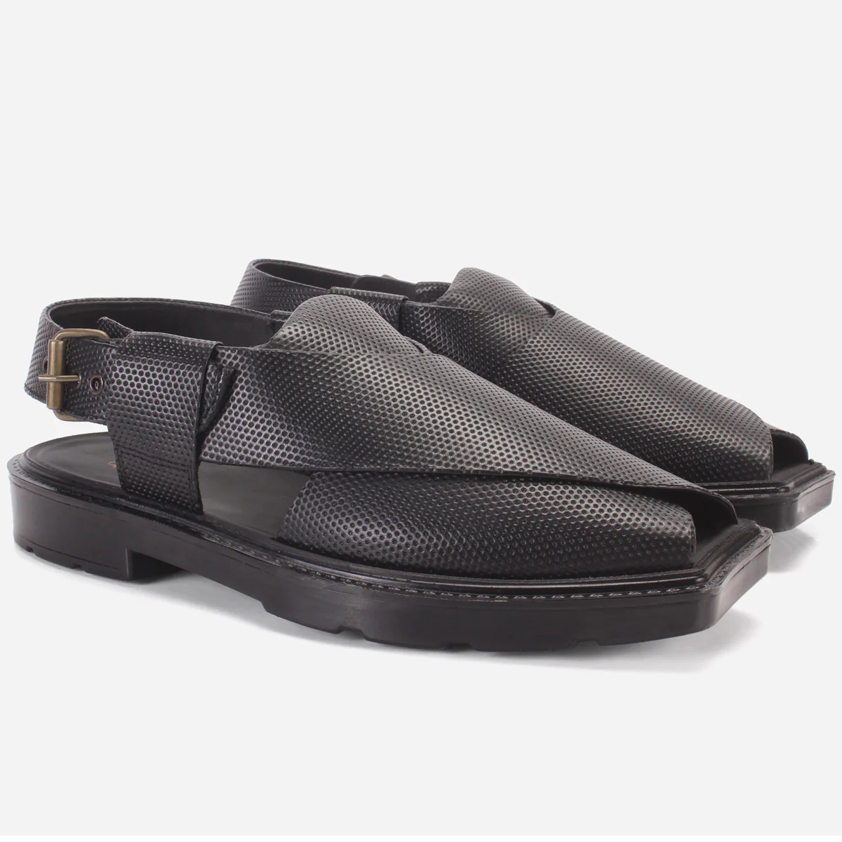 Men's "ZUBIN" Leather Buckled Peshawari Sandals - Image 2