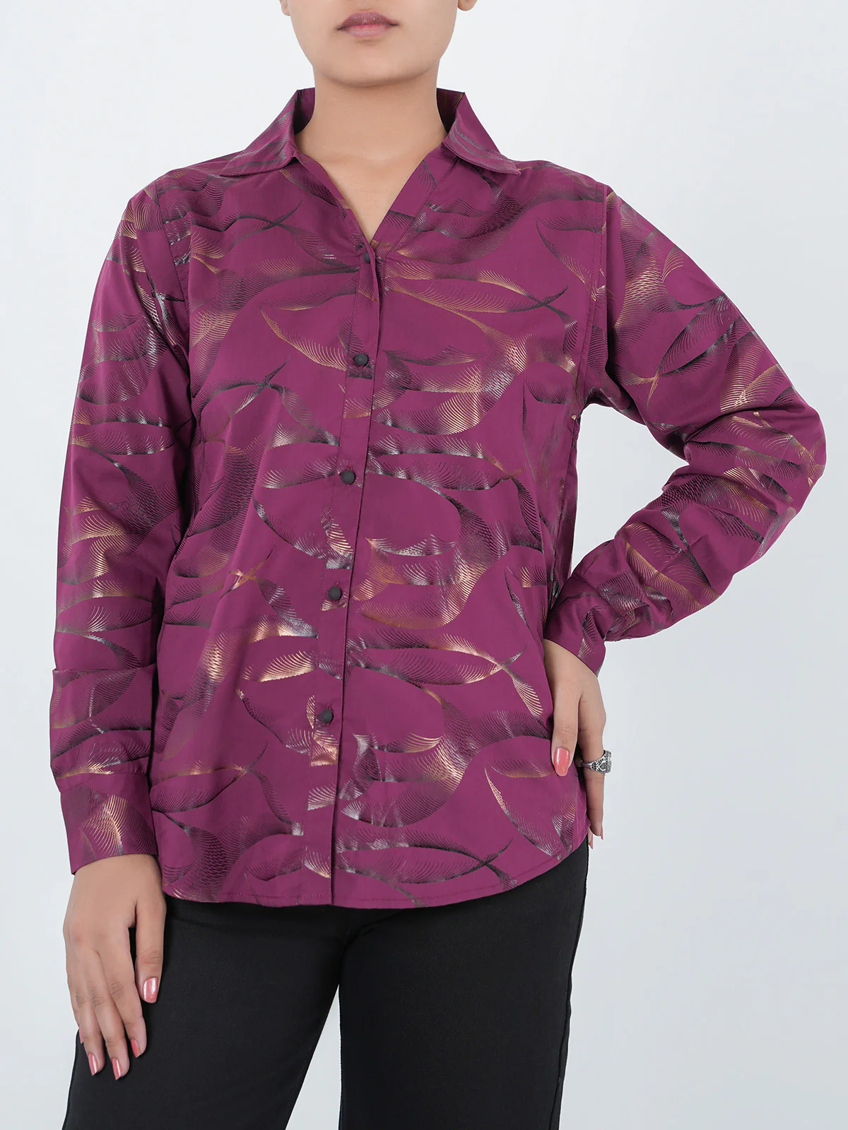 "NAOYA" Printed Regular Fit Cotton Top - Image 2