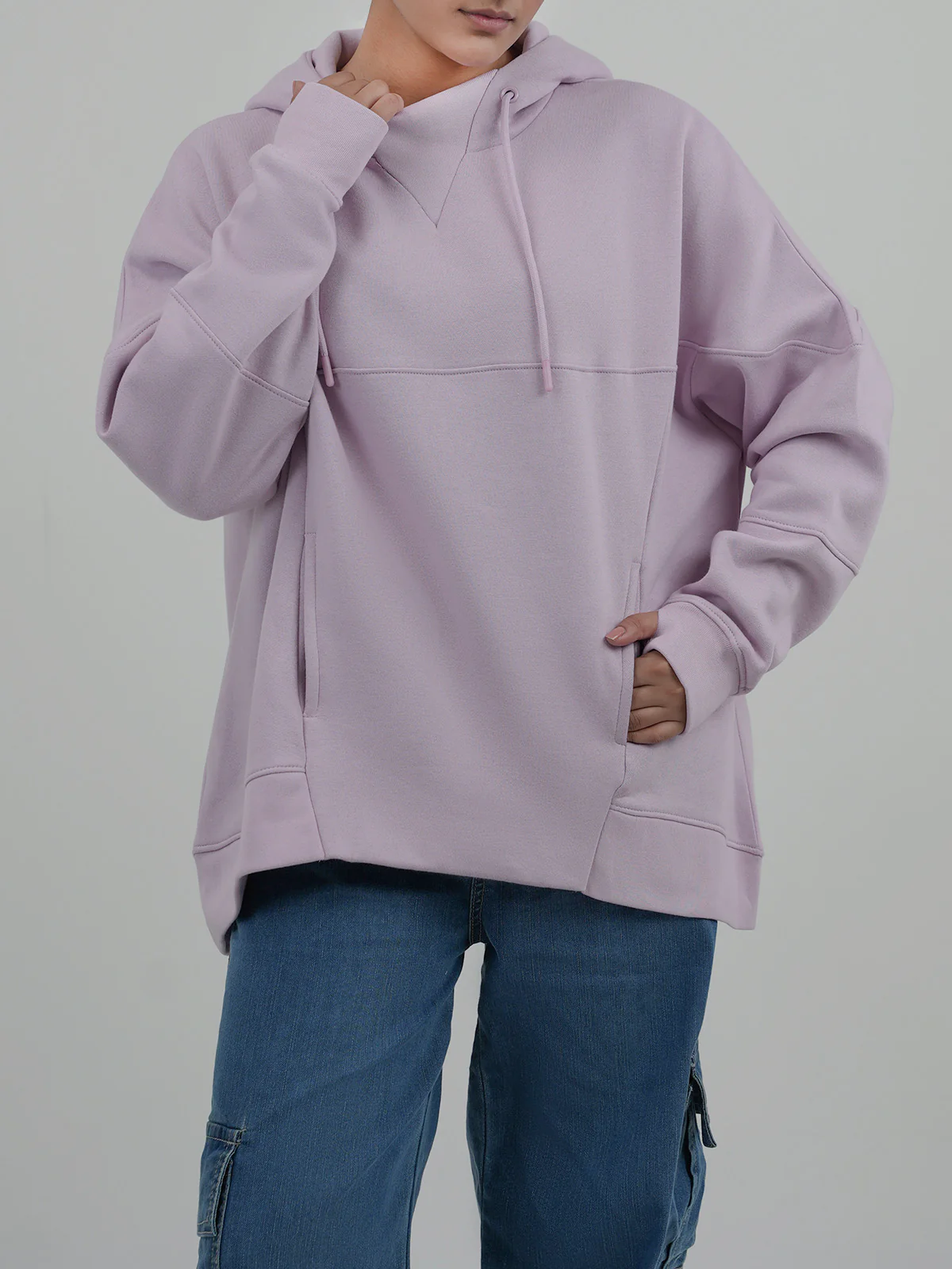 "NHUCHA" Trendy Cut &amp; Sew Fleece Hoodie
