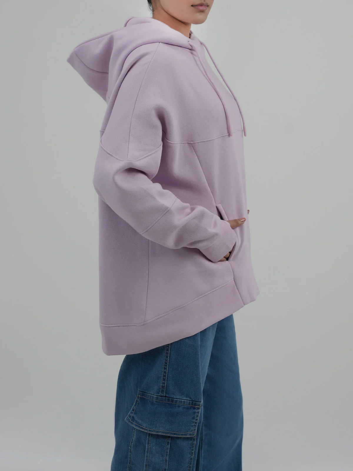 "NHUCHA" Trendy Cut &amp; Sew Fleece Hoodie - Image 3