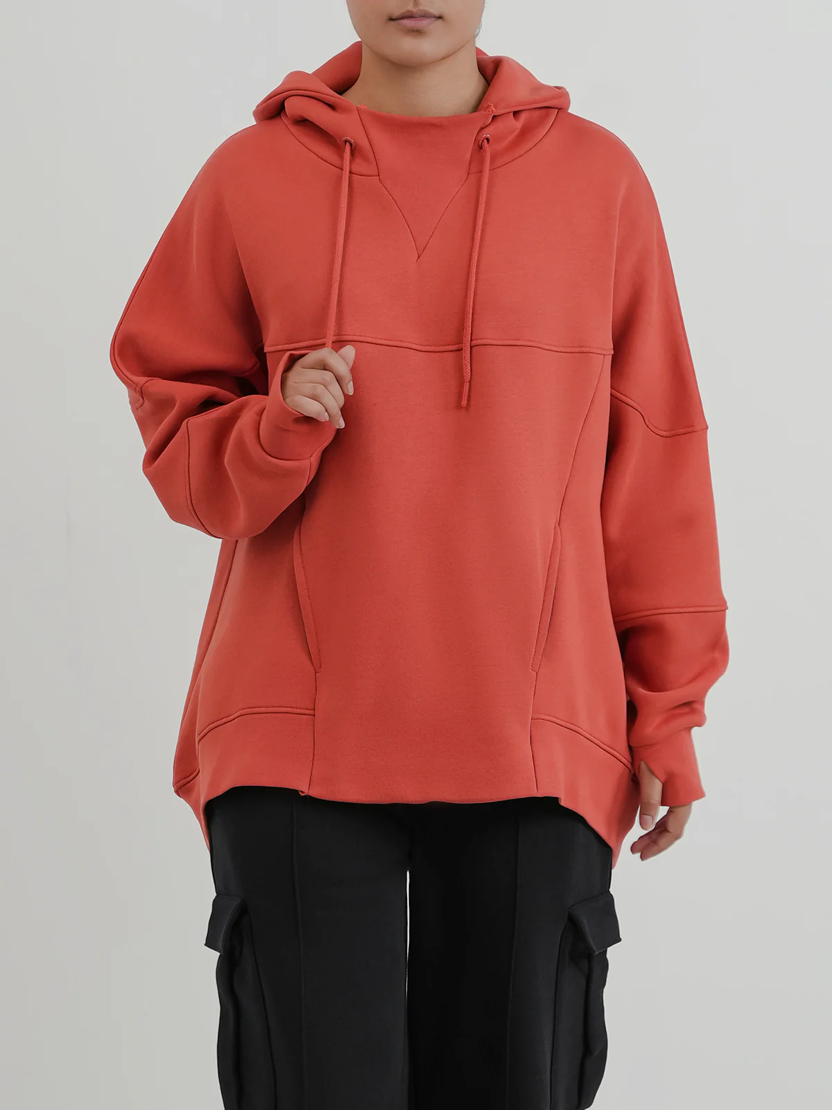 "NHUCHA" Trendy Cut & Sew Fleece Hoodie