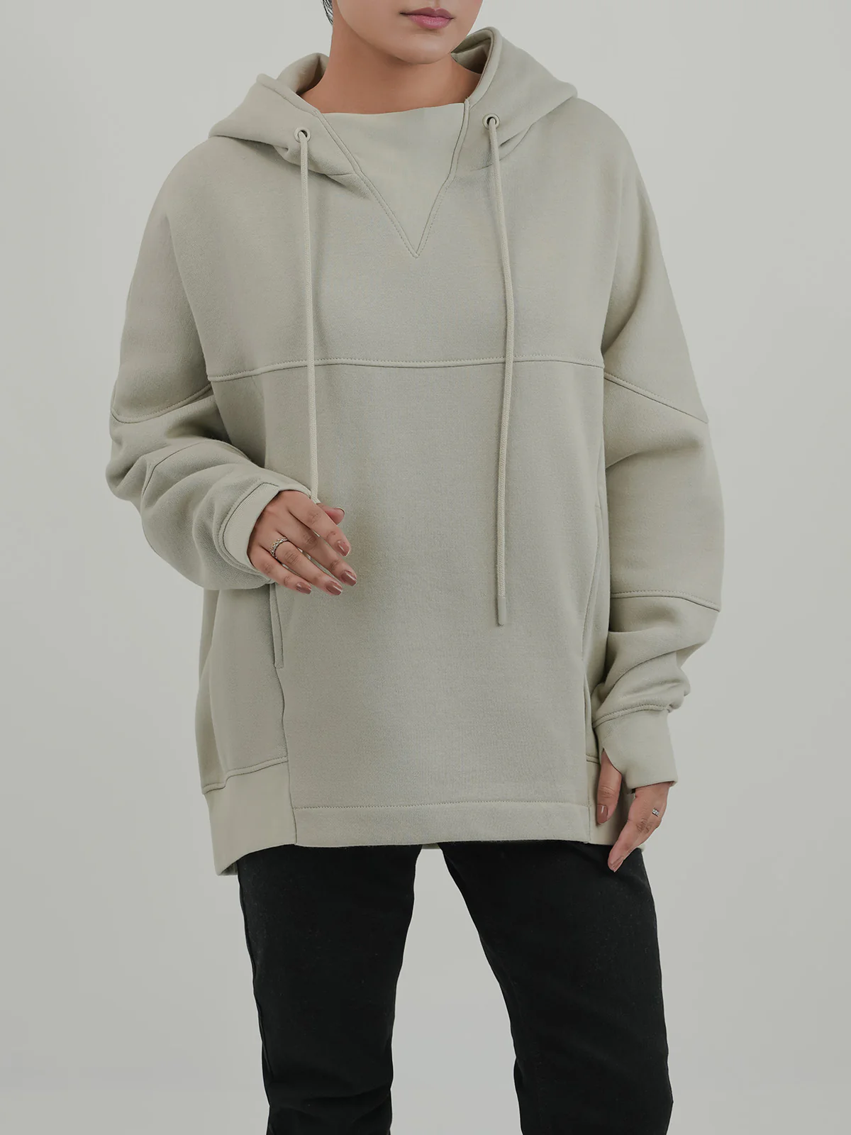 "NHUCHA" Trendy Cut & Sew Fleece Hoodie - Image 4