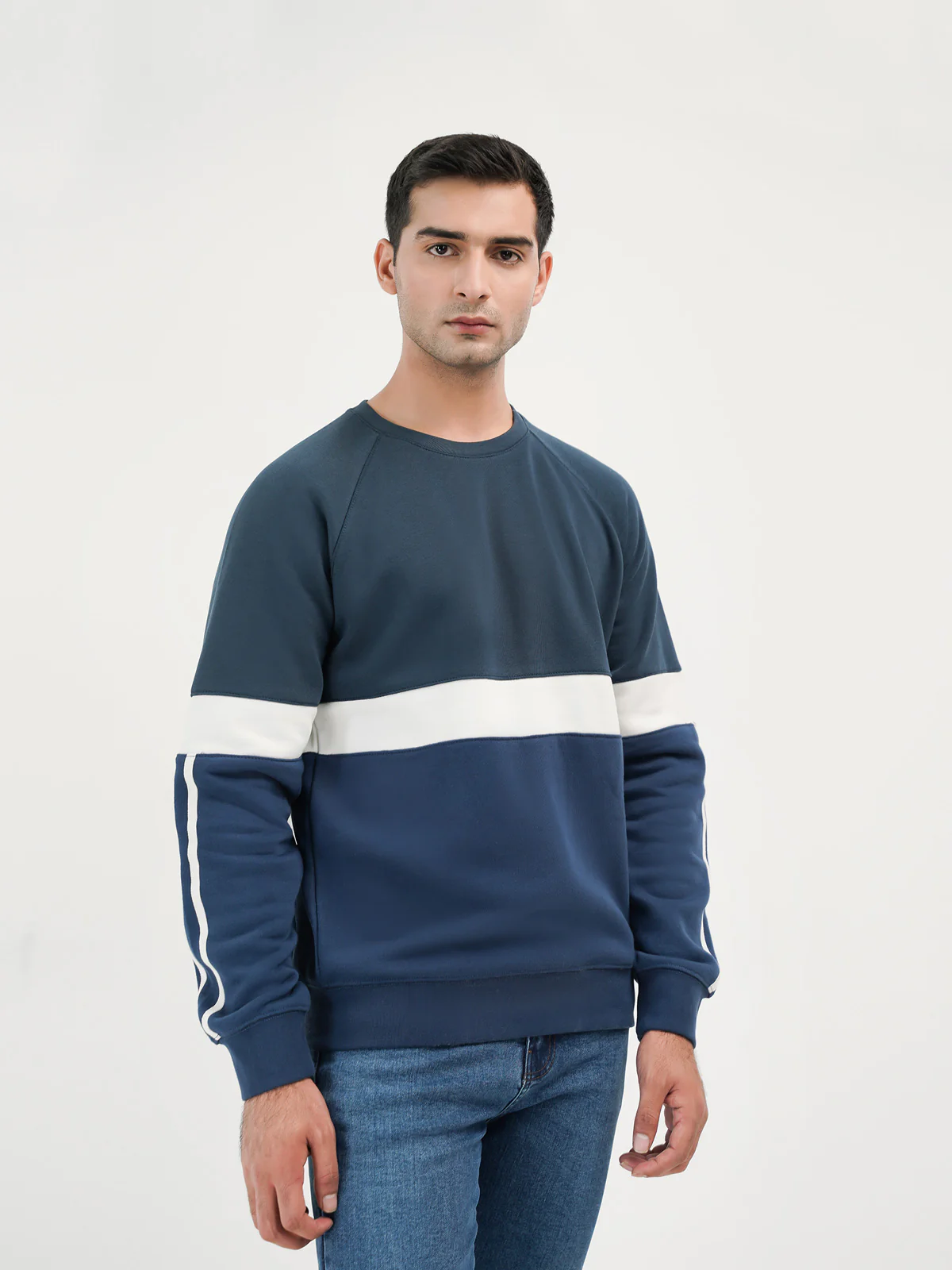 "OBERON" Cut and Sew Casual Sweatshirt - Image 2