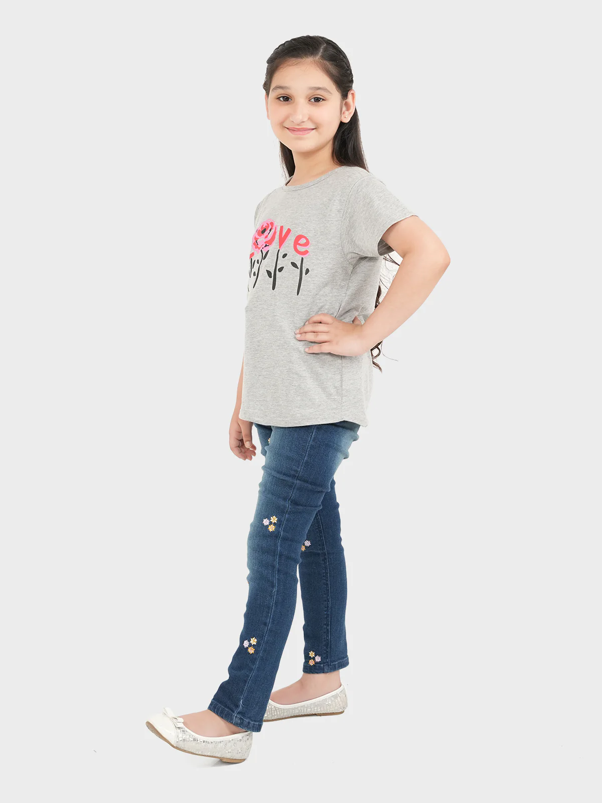 "OMANA" Embriodered Denim Jeans - Image 2