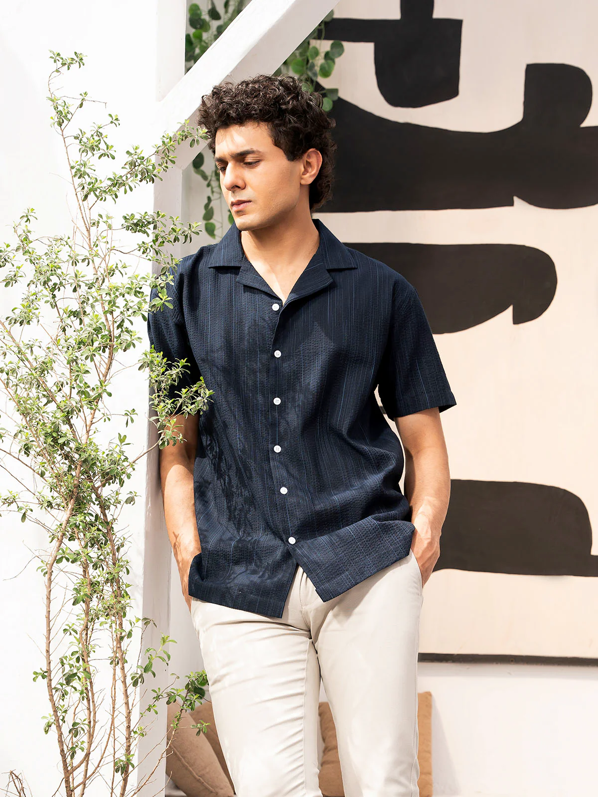 "OMARI" Regular Fit Cotton Casual Shirt - Image 4