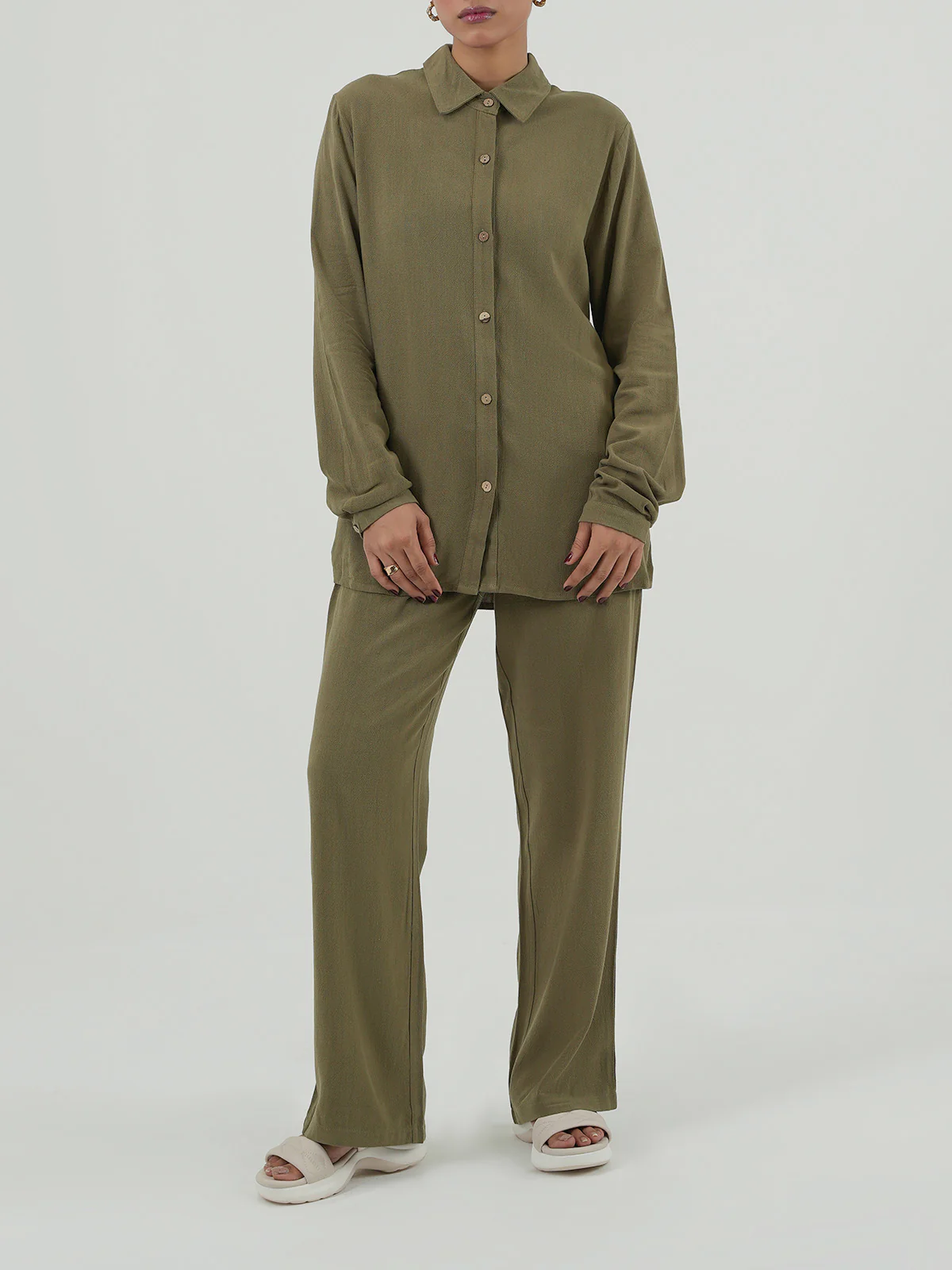 "ORAEFO" Regular fit Linen Co-Ord Set