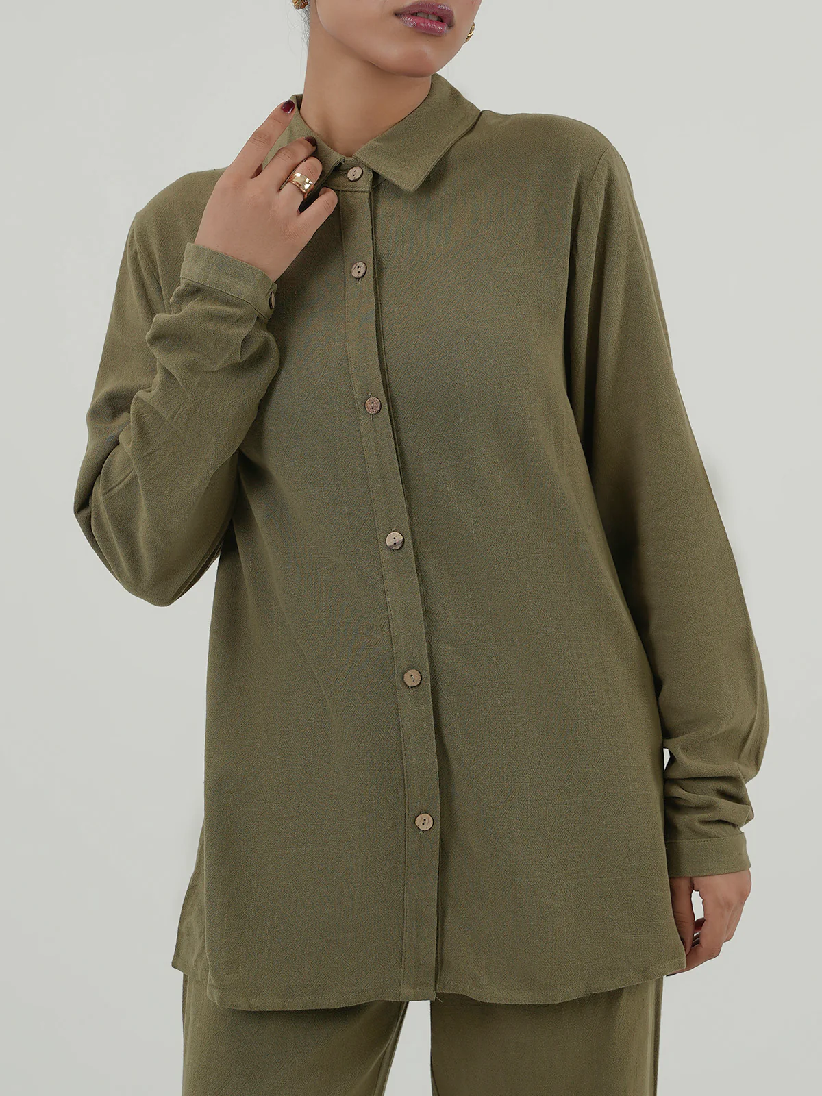 "ORAEFO" Regular fit Linen Co-Ord Set - Image 3