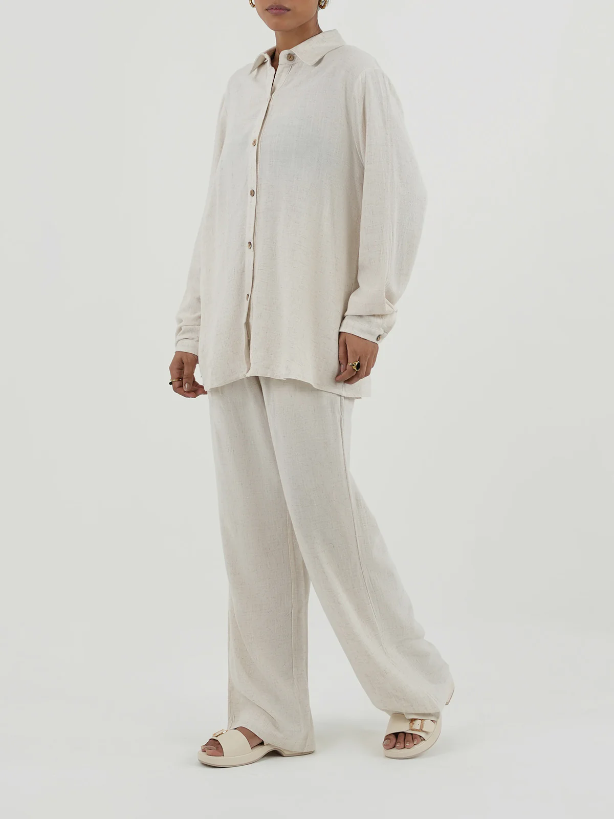 "ORAEFO" Regular fit Linen Co-Ord Set - Image 3