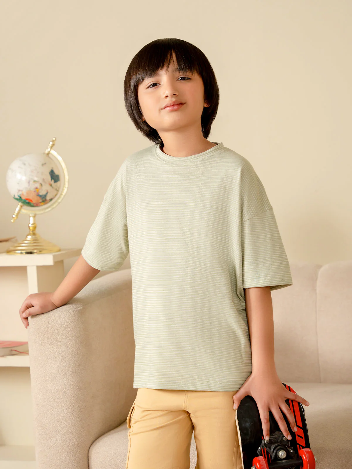 "OWURA" Basic Drop Shoulder T-Shirt - Image 4