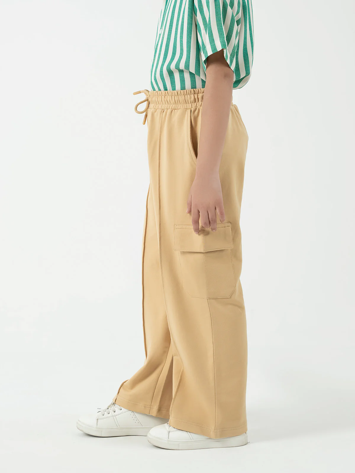 "PAIGE" Loose Fit Cargo Terry Trouser - Image 2