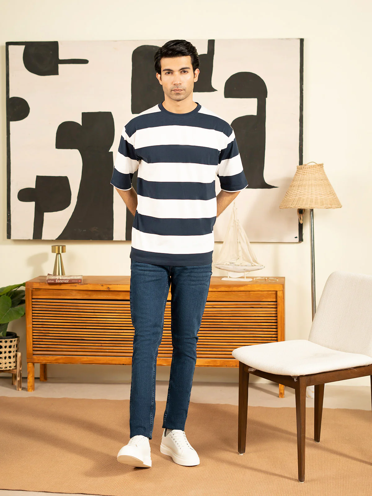 "PALMER" Yarn Dyed Drop Shoulder T-Shirt - Image 5