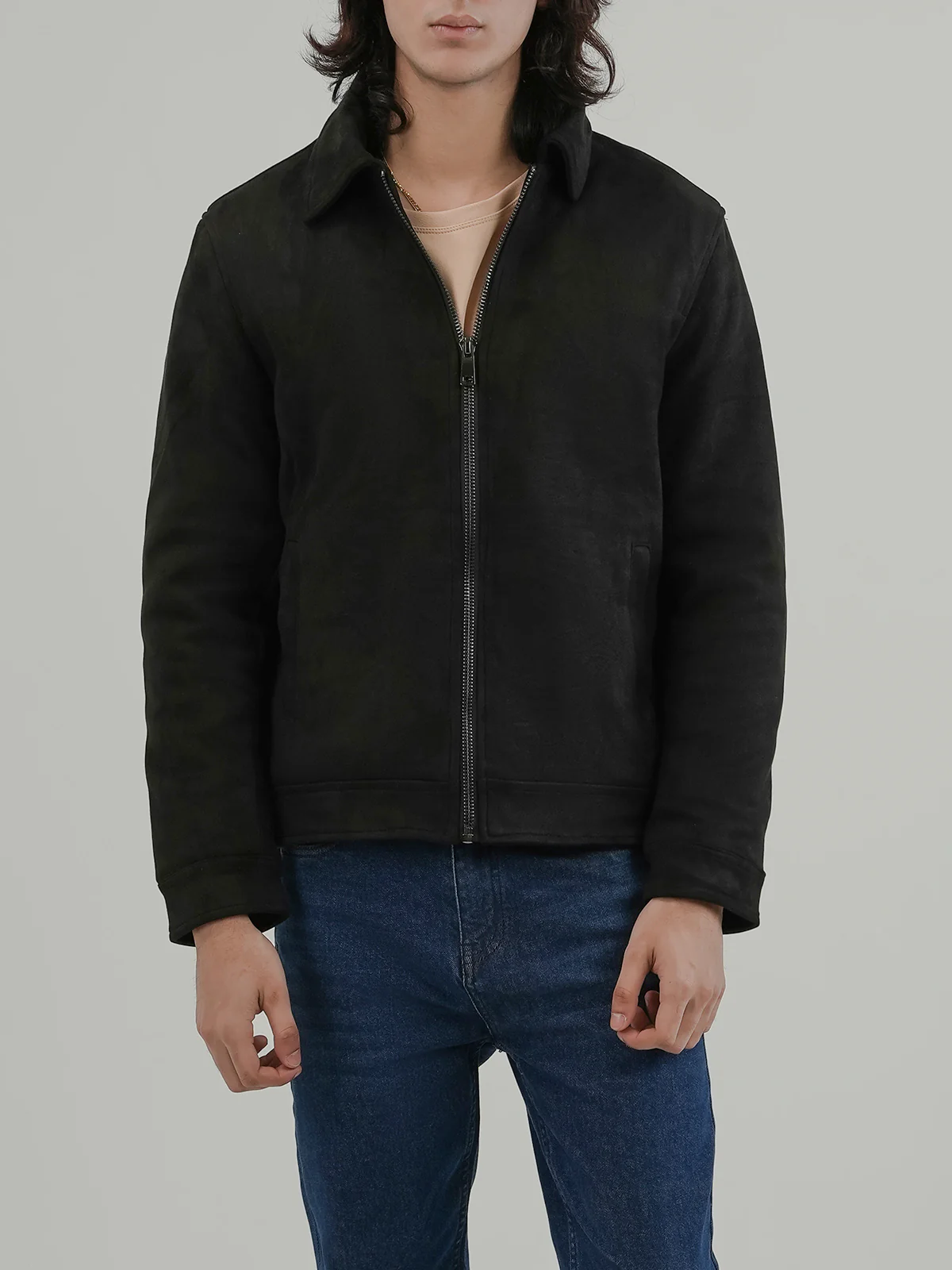 "PAOLA" Regular Fit Suede Jacket