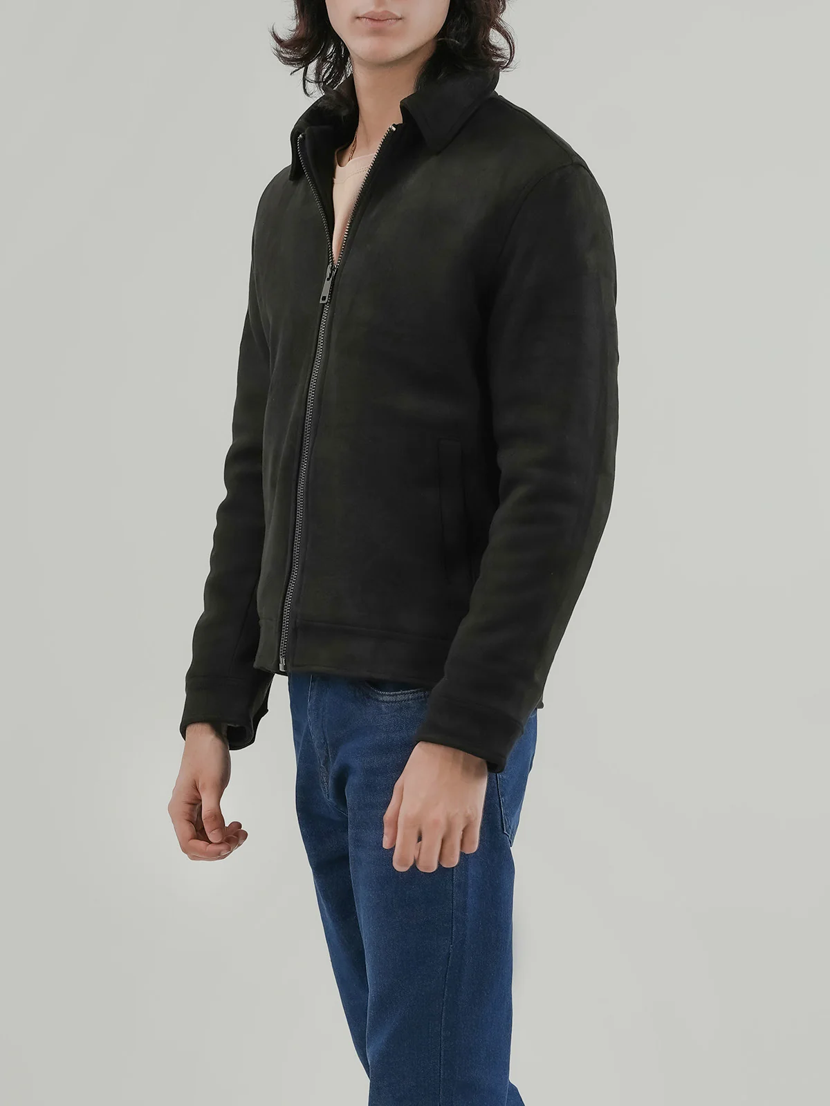 "PAOLA" Regular Fit Suede Jacket - Image 3