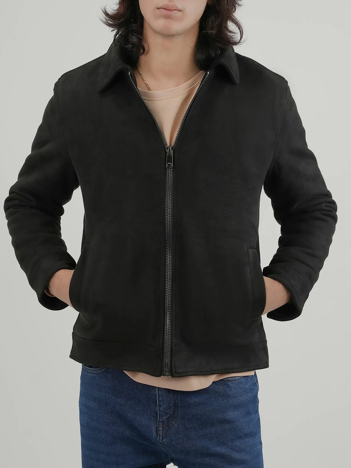 "PAOLA" Regular Fit Suede Jacket - Image 4