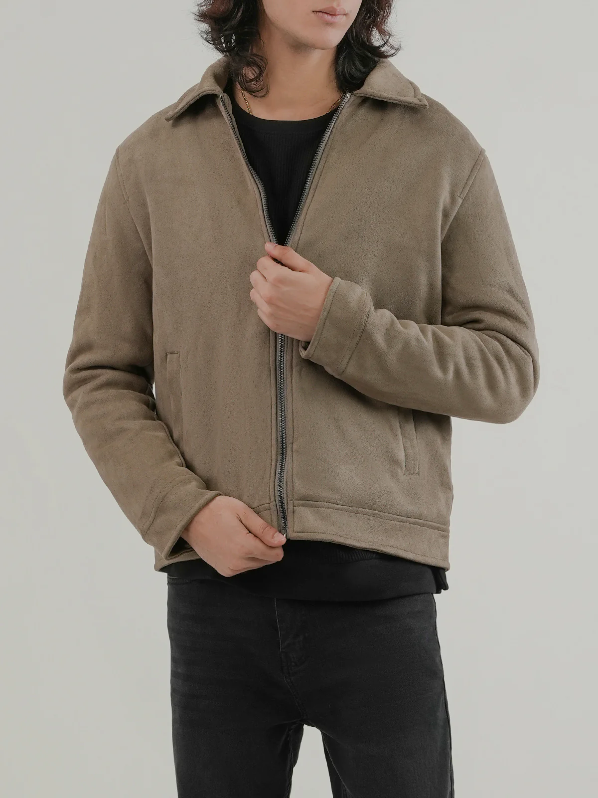 "PAOLA" Regular Fit Suede Jacket