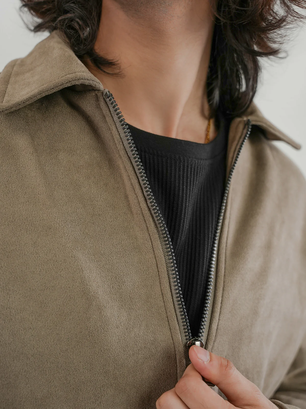 "PAOLA" Regular Fit Suede Jacket - Image 4