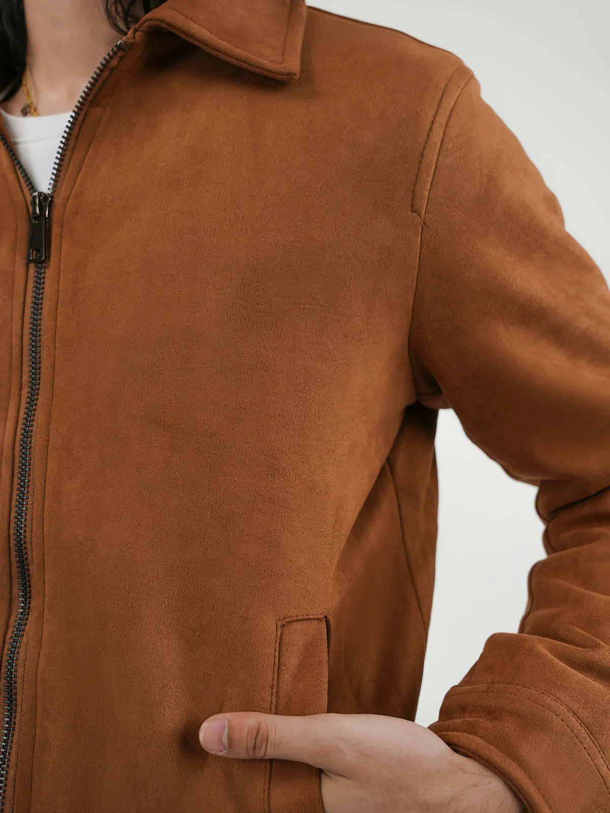 "PAOLA" Regular Fit Suede Jacket - Image 6
