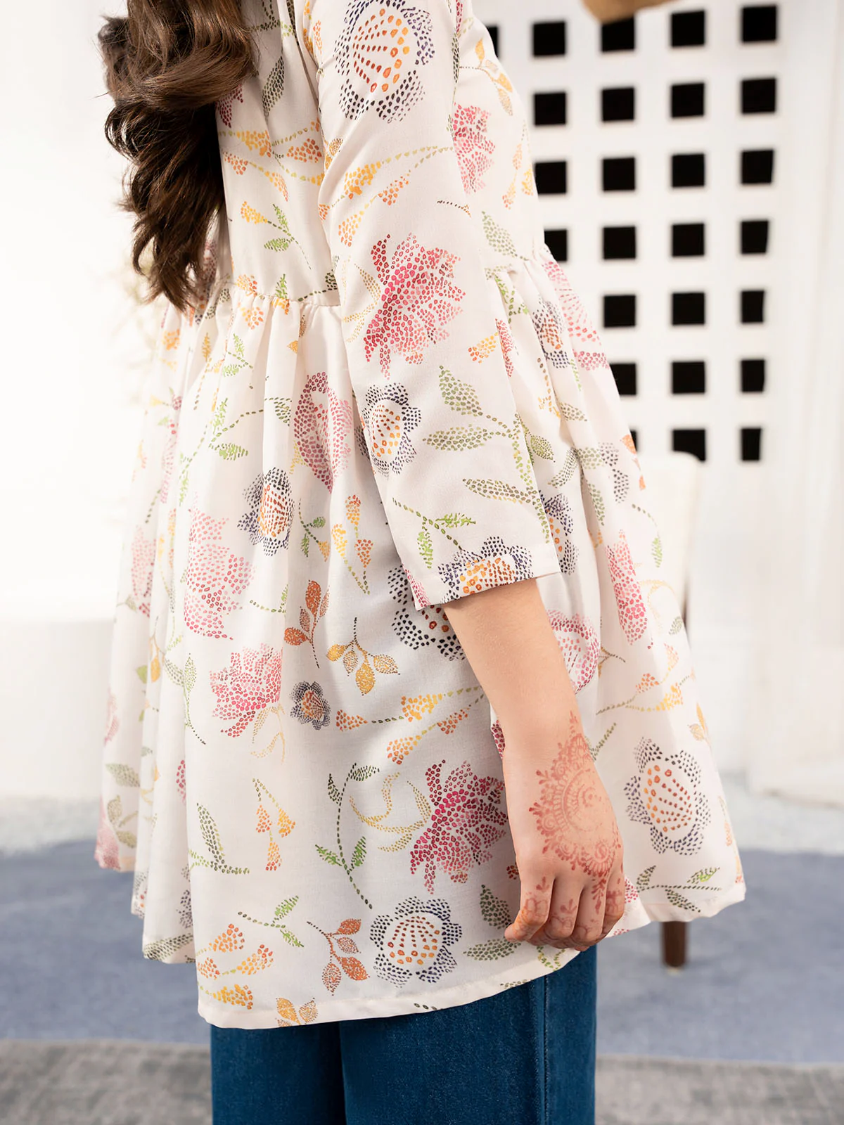 "PAXTY" Printed Regular Cotton Dress - Image 5